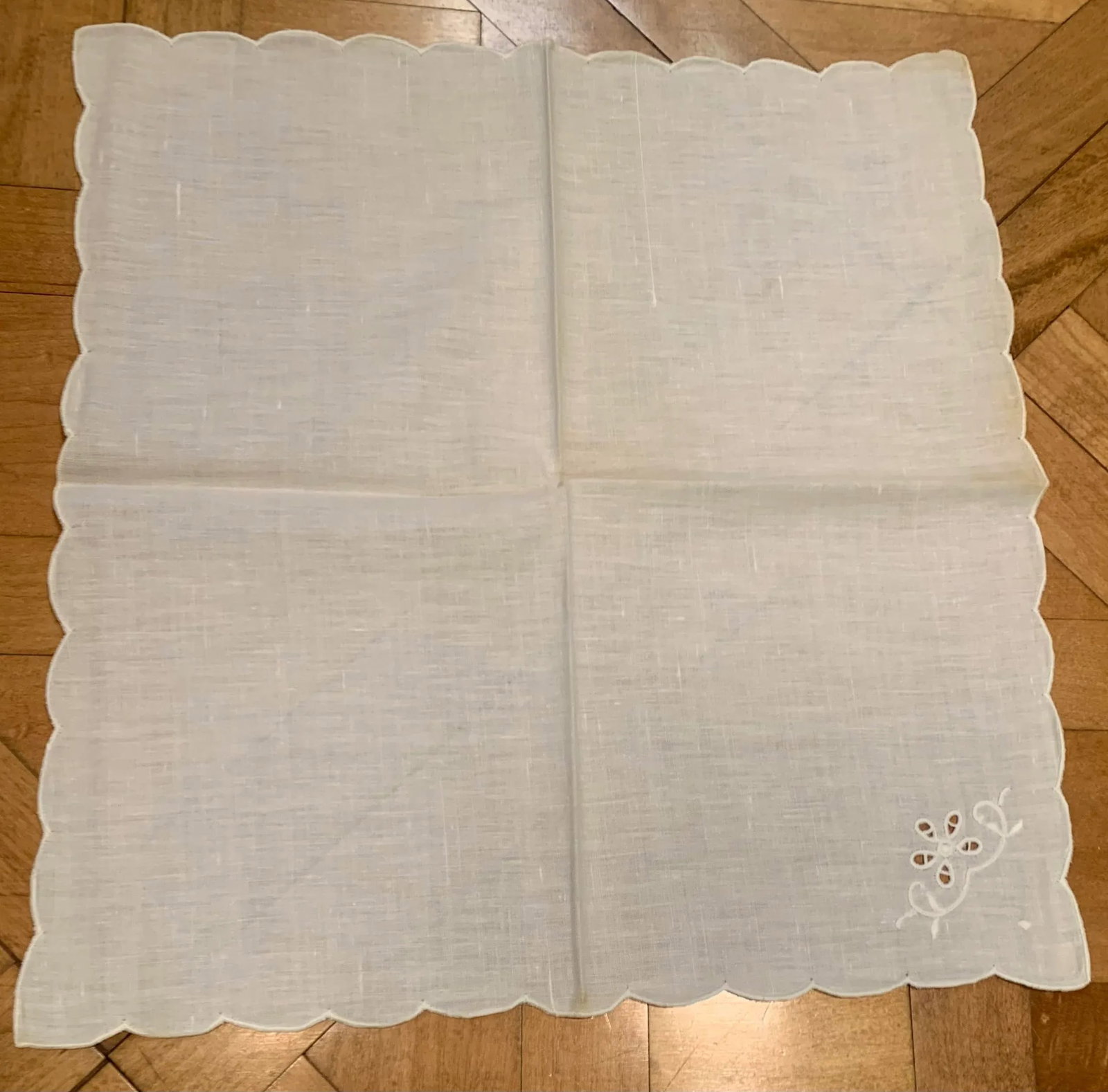 Antique Embroidered Dinner Napkins- Set of 12 - 4
