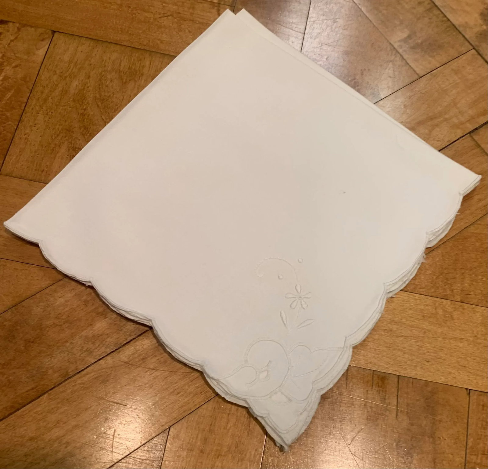 Antique Embroidered Dinner Napkins- Set of 12 - 5