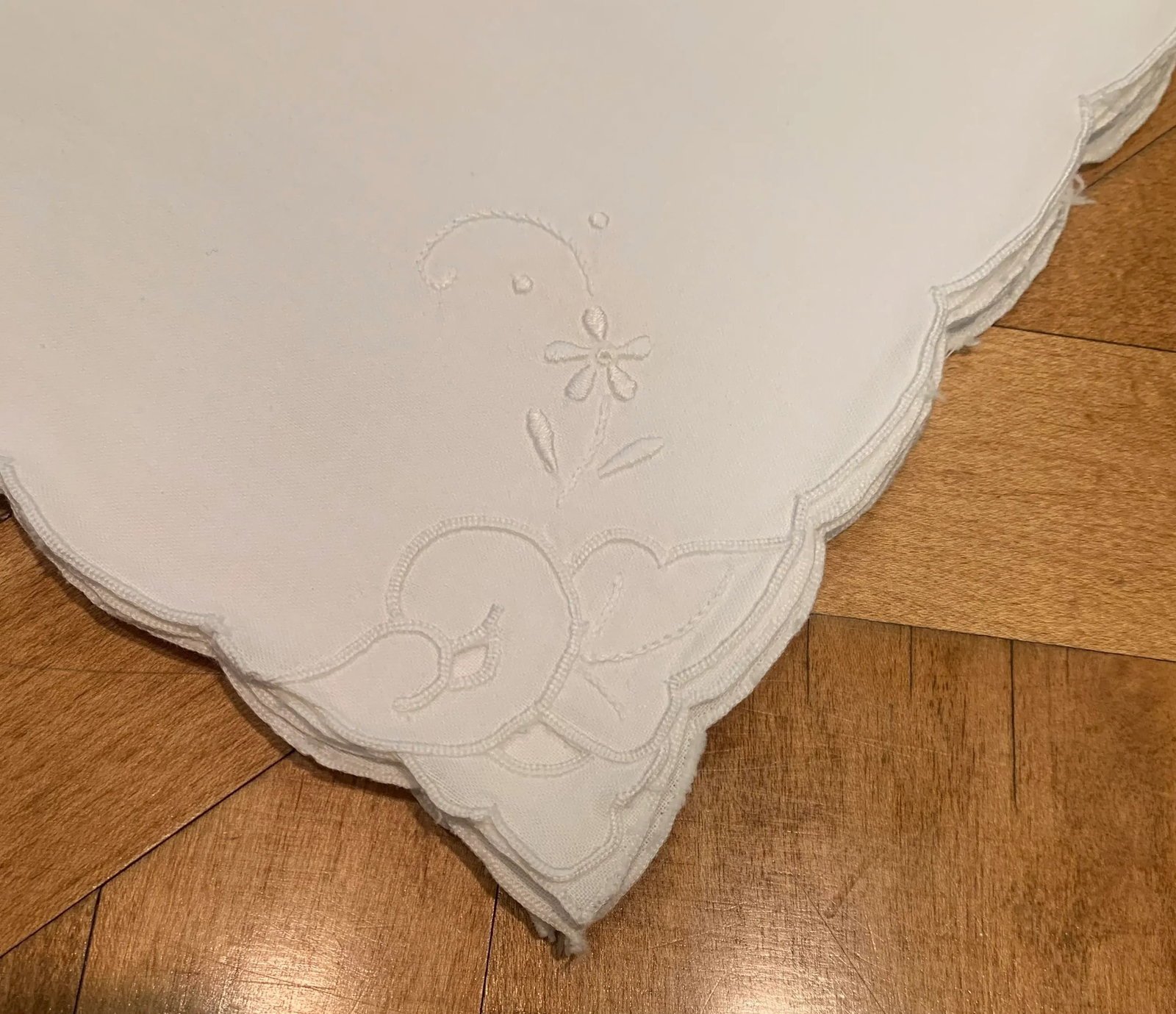 Antique Embroidered Dinner Napkins- Set of 12 - 7