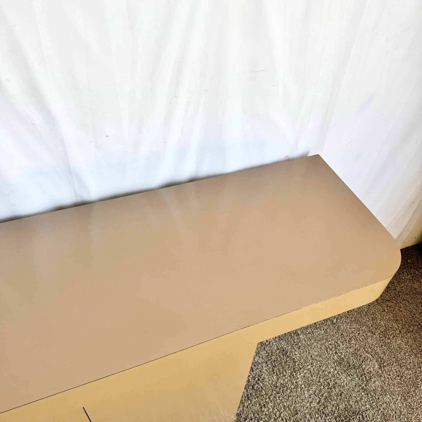 Postmodern Taupe Brown Lacquer Laminate Credenza With Chrome Base - 6