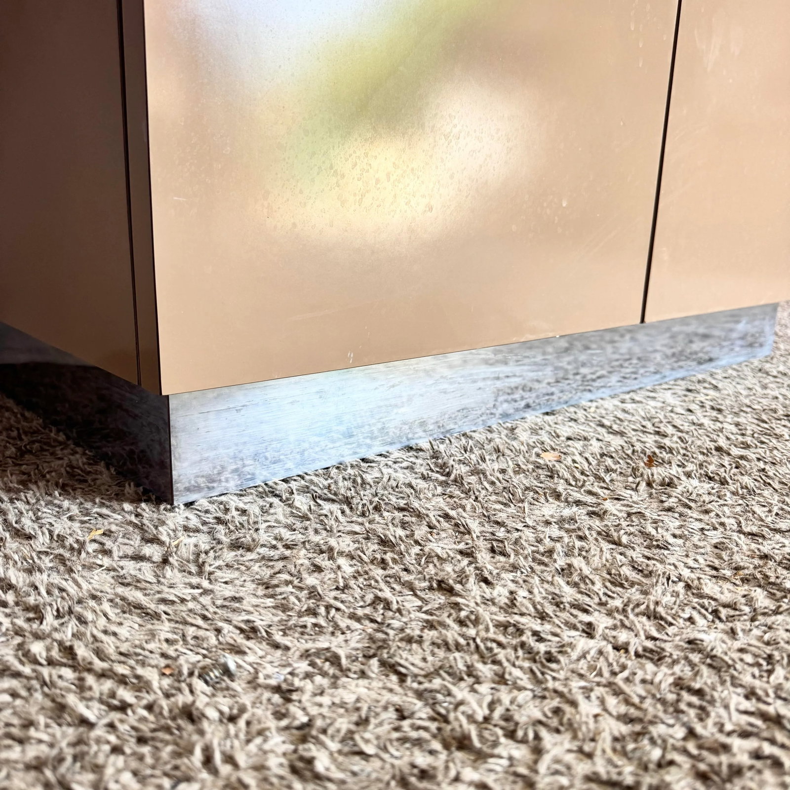 Postmodern Taupe Brown Lacquer Laminate Credenza With Chrome Base - 7