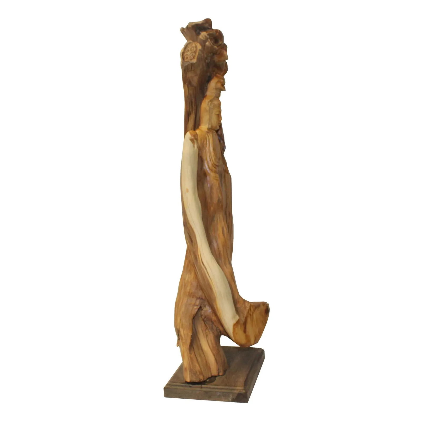 Chinese Cypress Wood Carved Bodhisattva Kwan Yin Tara Statue - 5