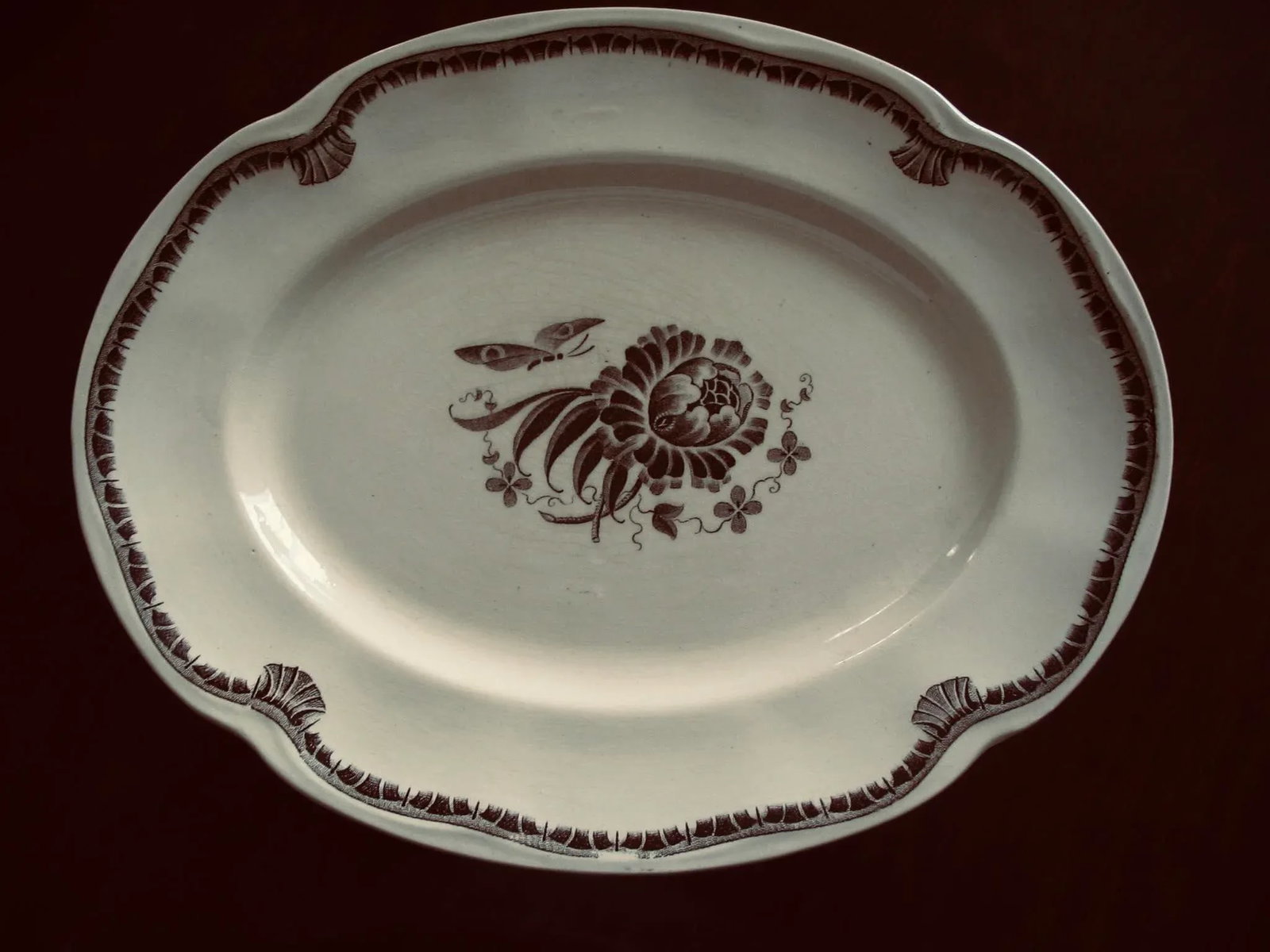 Gefle "Hera" Cream and Brown Glazed Porcelain China 56-Pc Dinnerware Set Circa 1930s by Herbert - 8