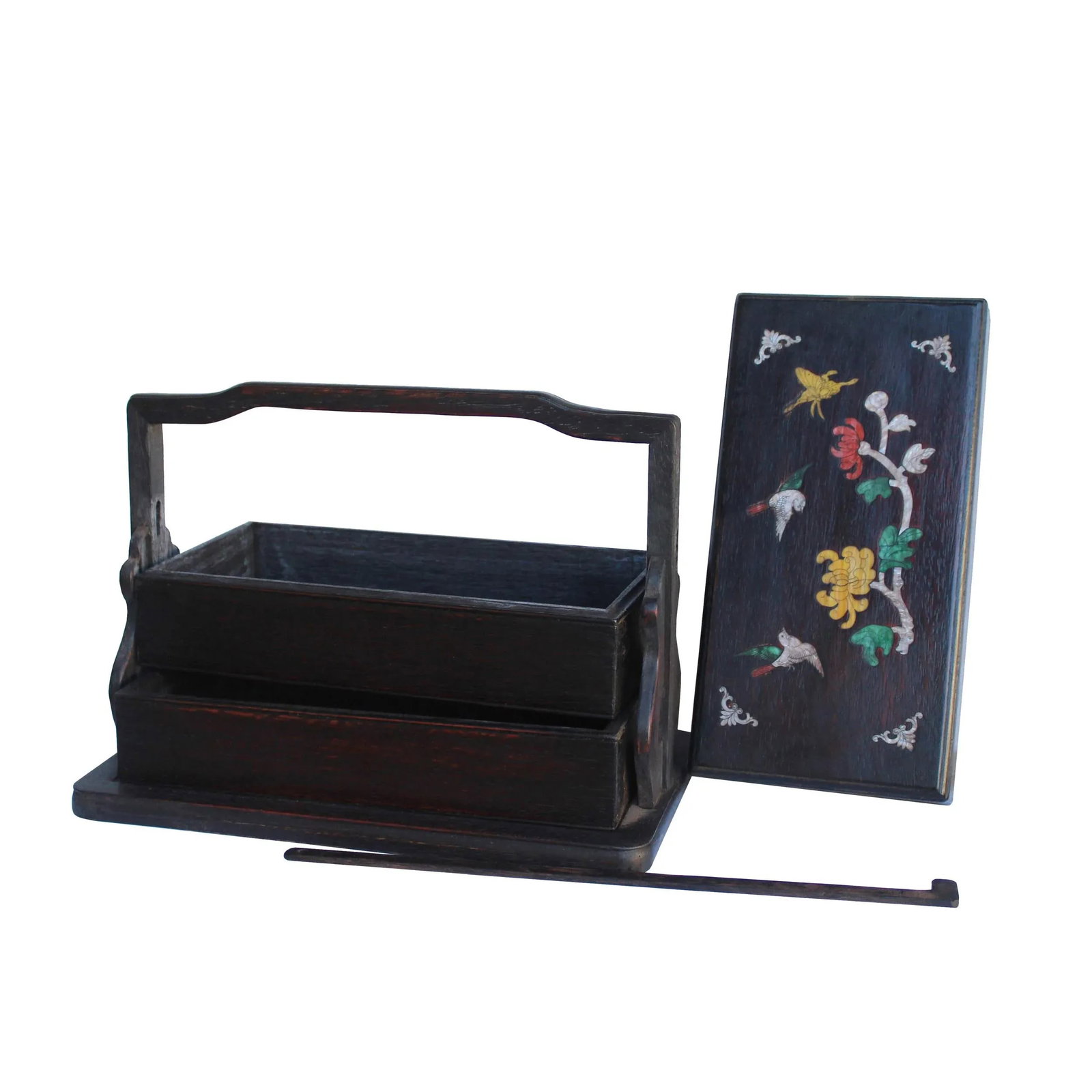Traditional Chinese Multi Tray Wood Basket Box - 4