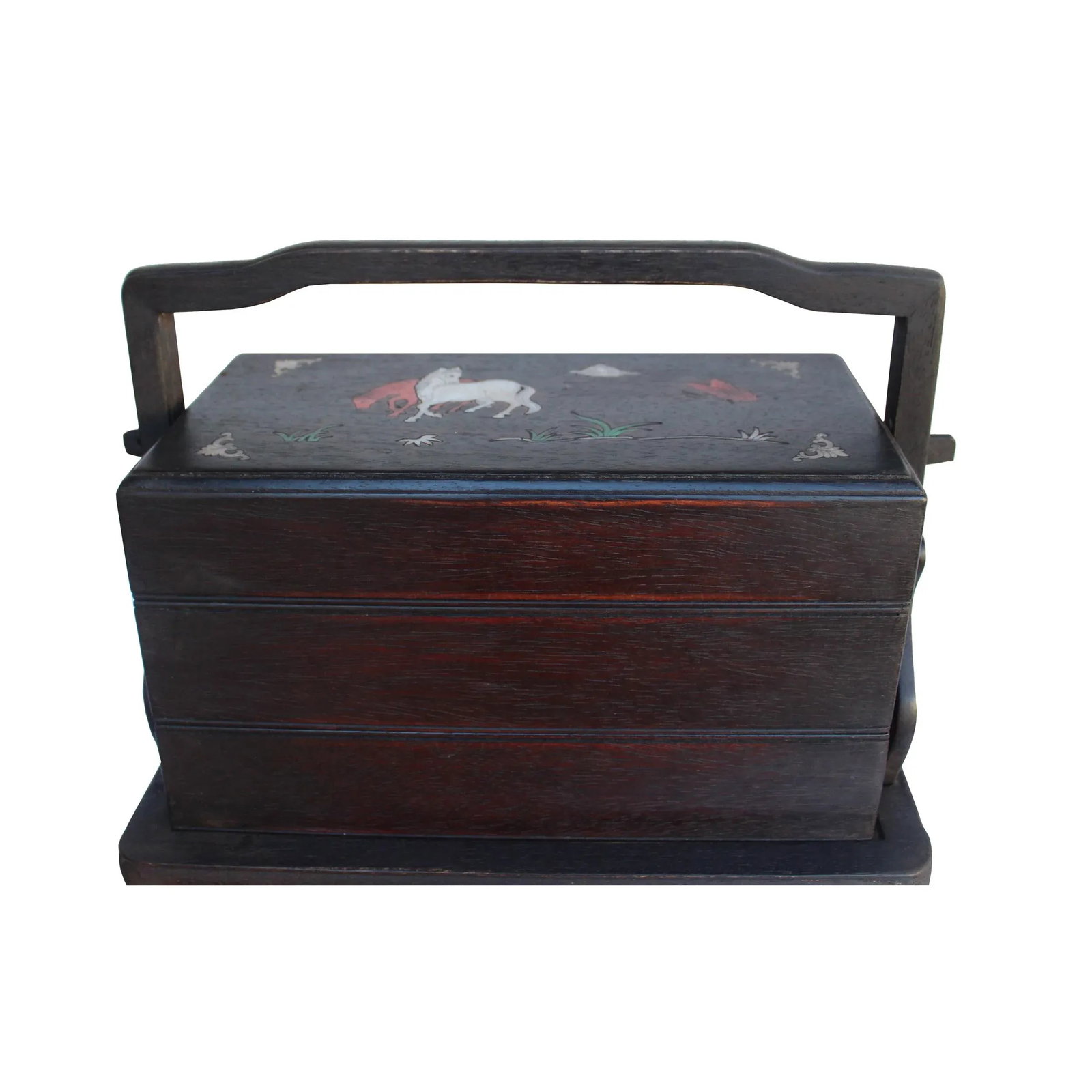 Traditional Chinese Multi Tray Wood Basket Box - 2