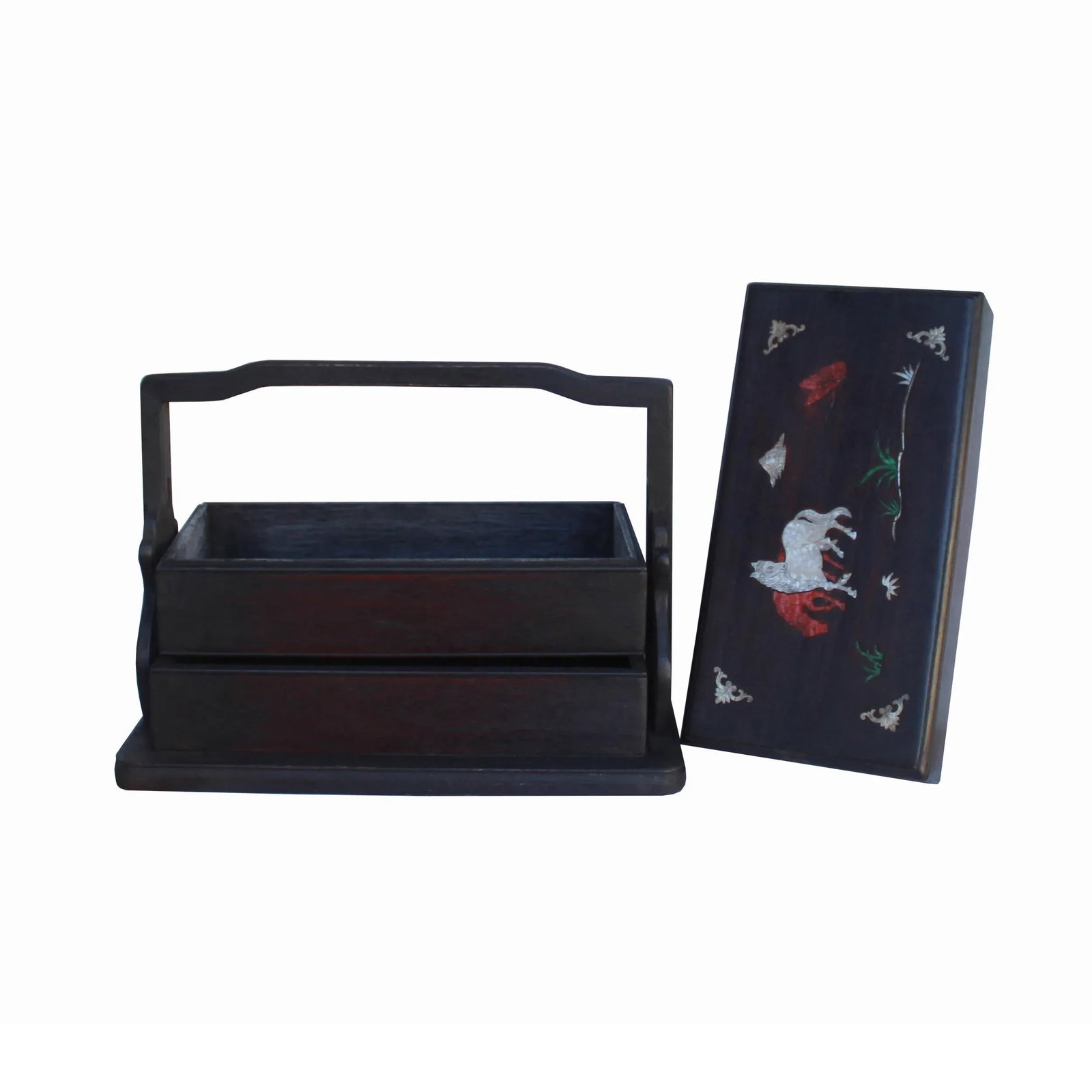 Traditional Chinese Multi Tray Wood Basket Box - 4