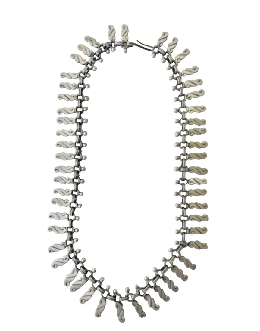 Vintage 1980s Dulce Sterling Silver Spray Link Necklace - Stamped - 6