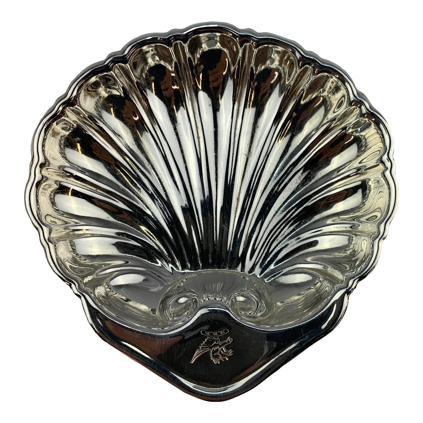 1960s Vintage Silverplate Butter Dish: 1960s Vintage Silverplate Butter Dish of shell design detail. Stamped Condition: Alterations: Original Condition Unaltered Imperfections: Some Imperfections Condition Notes: Very good Origin: United