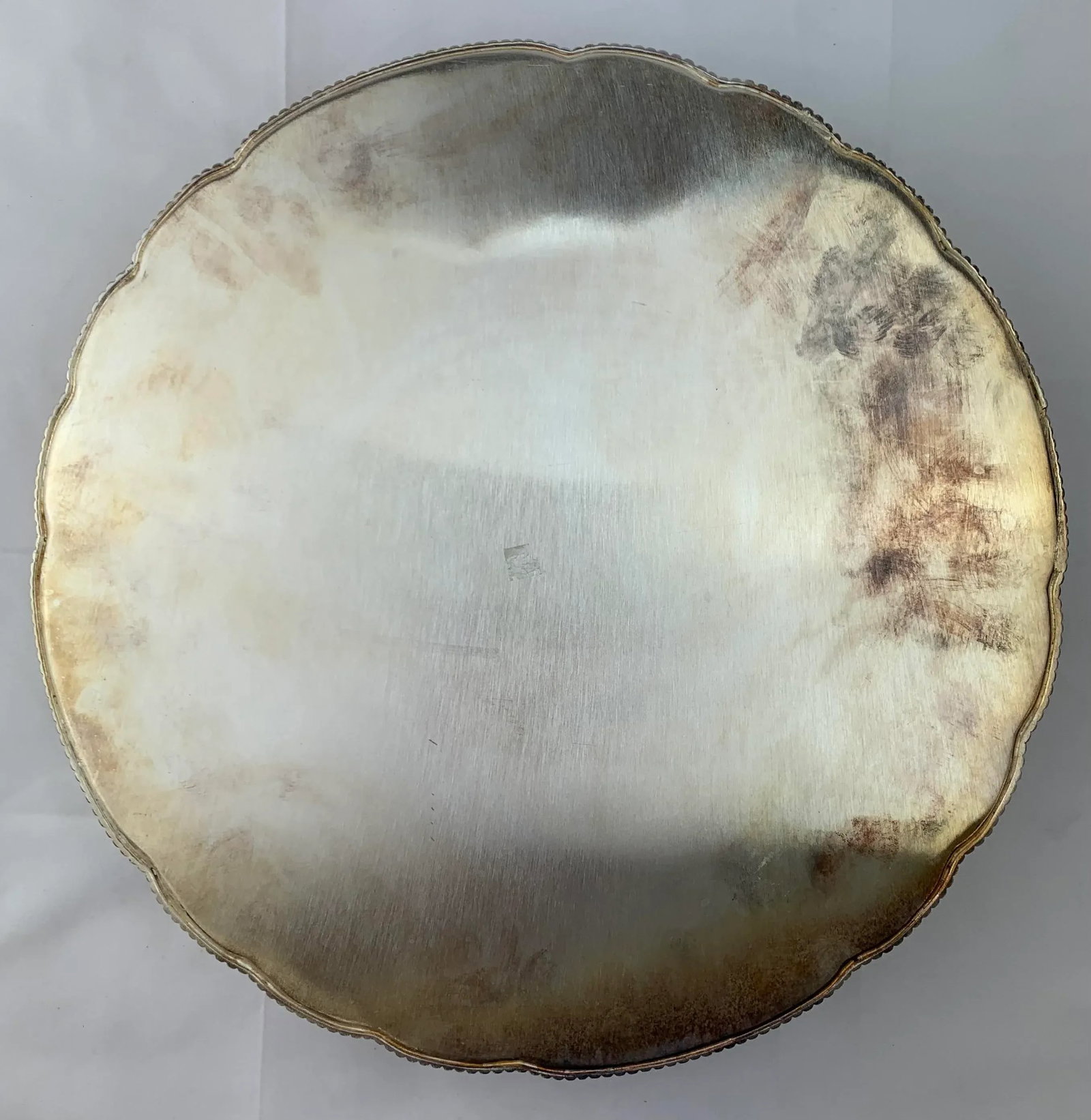 1960s Vintage Large Silverplate Round Serving Tray - 5