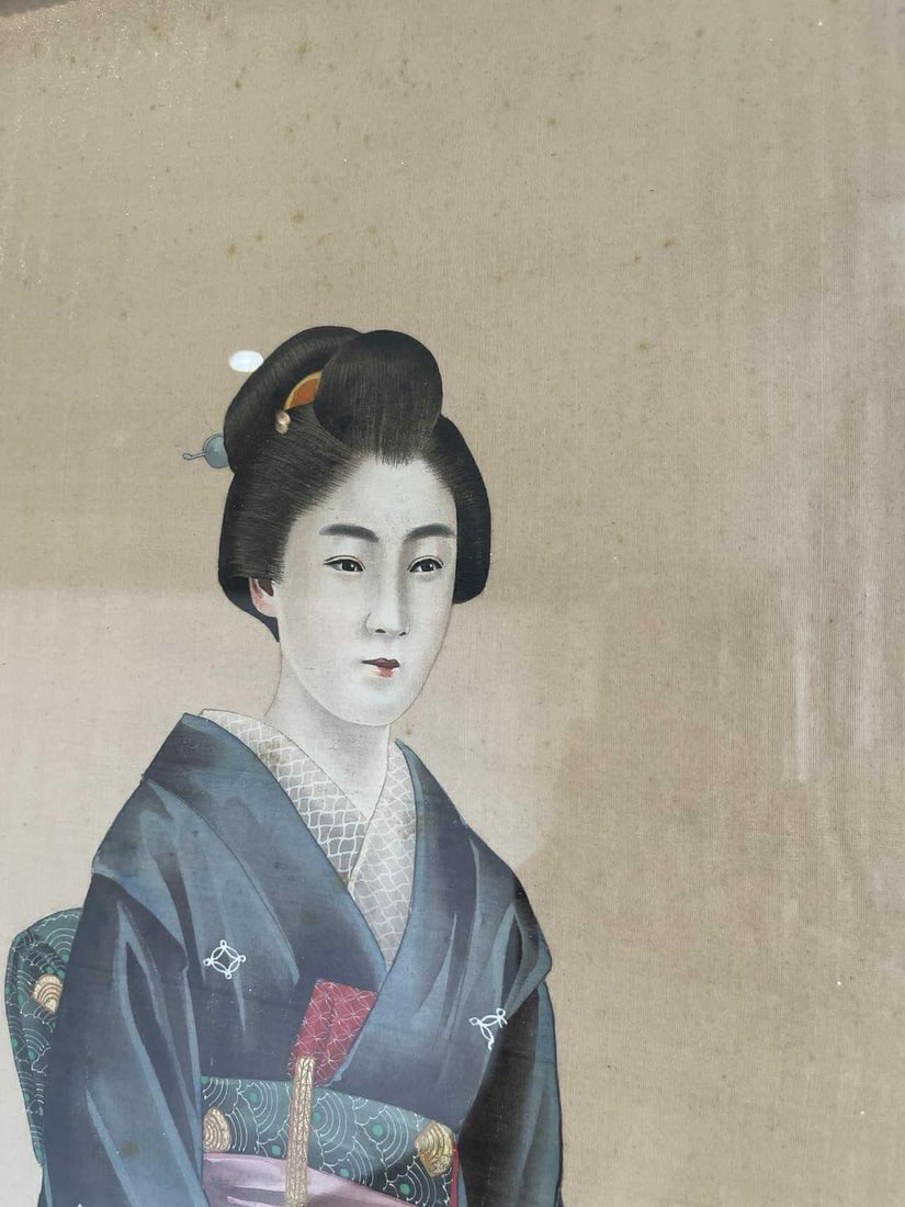 19th Century Japanese Paintings on Silk - Set of 2 - 9