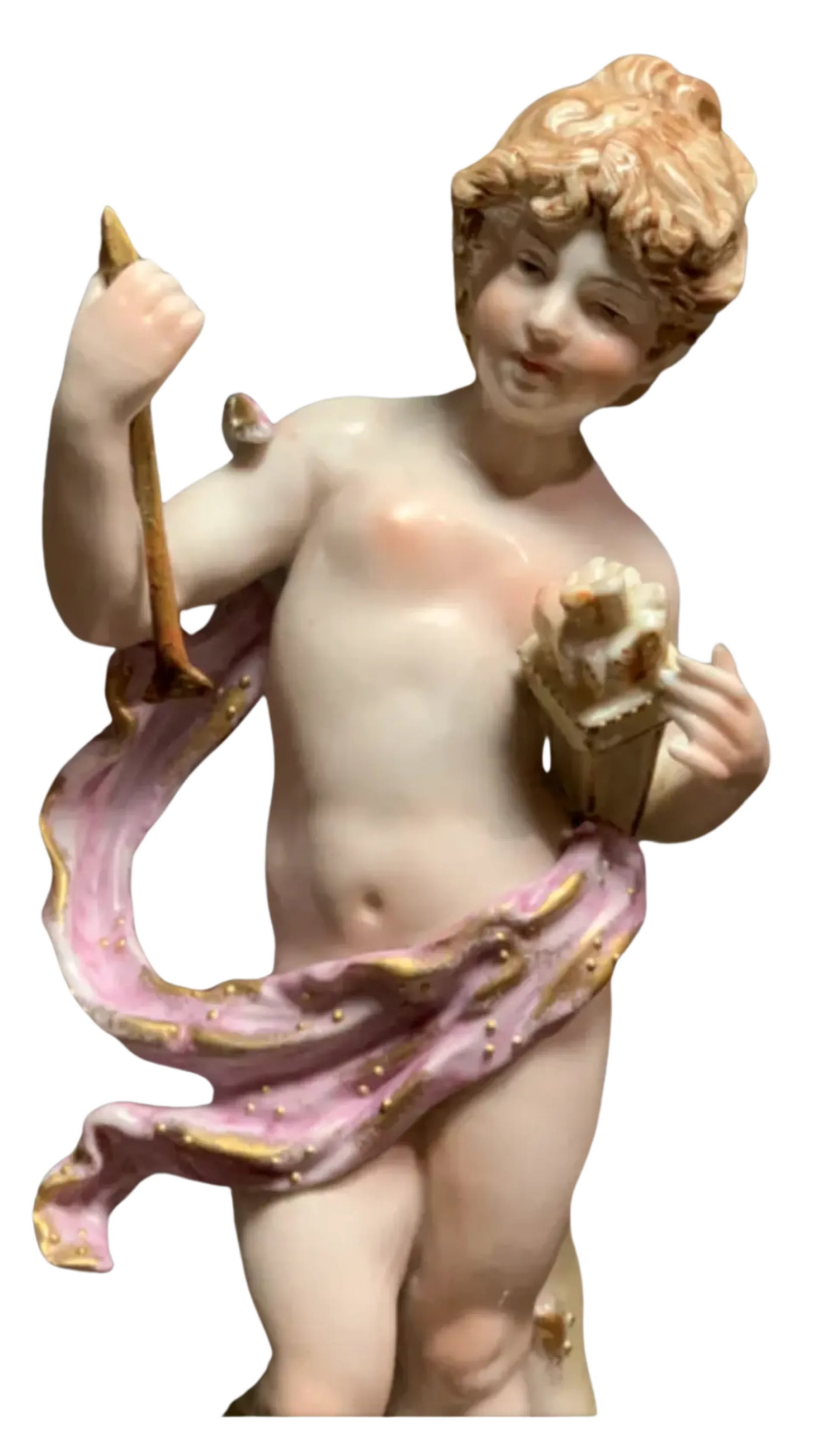 Mid-Century Porcelain Cupid Figural Table Lamp, Lenwile China Ardalt Japan - 2