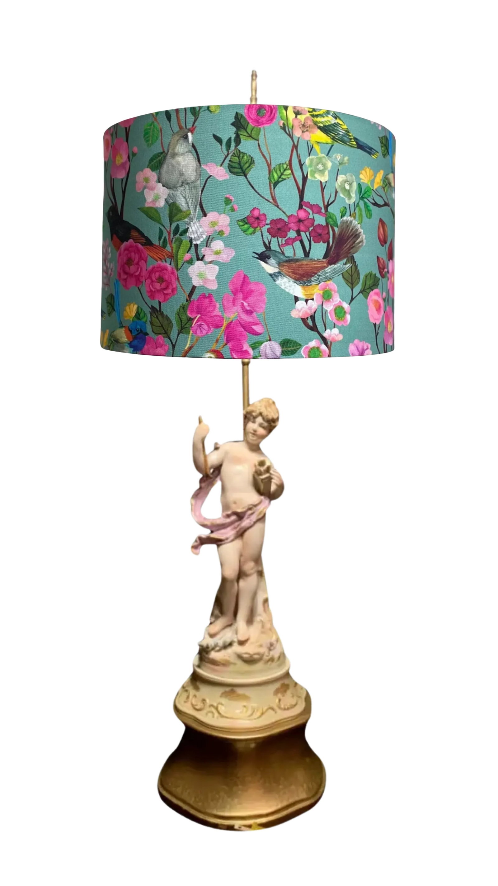 Mid-Century Porcelain Cupid Figural Table Lamp, Lenwile China Ardalt Japan - 5