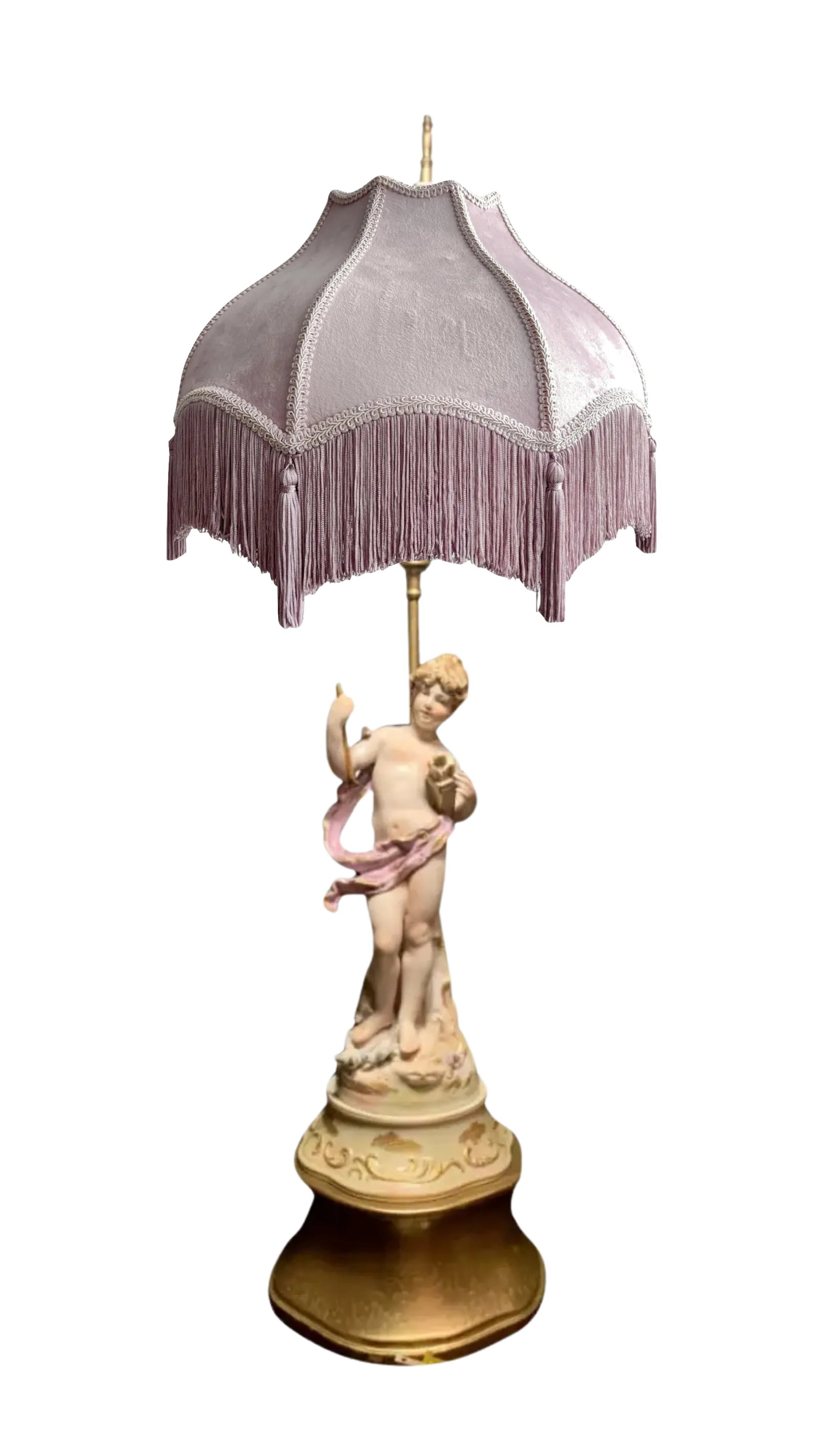 Mid-Century Porcelain Cupid Figural Table Lamp, Lenwile China Ardalt Japan - 9
