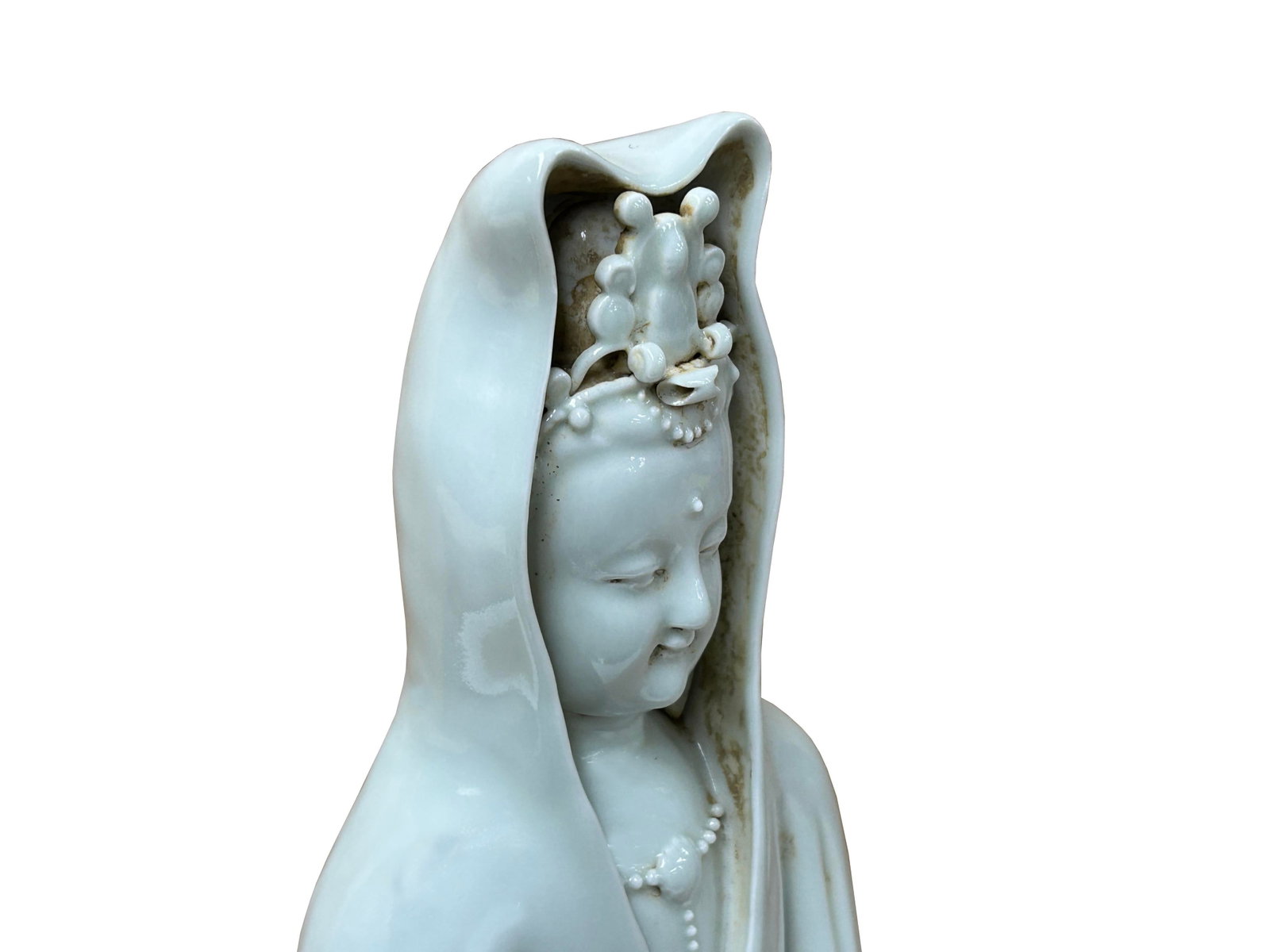 Dehua Blanc De Chine White GuanYin Bodhisattva Porcelain Statue - 10