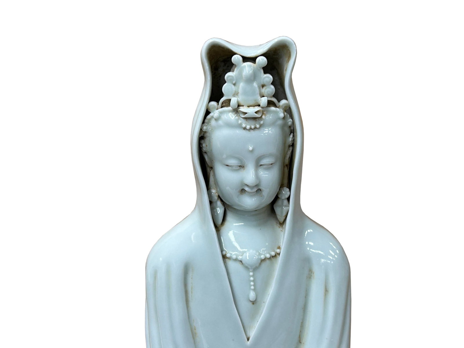 Dehua Blanc De Chine White GuanYin Bodhisattva Porcelain Statue - 6