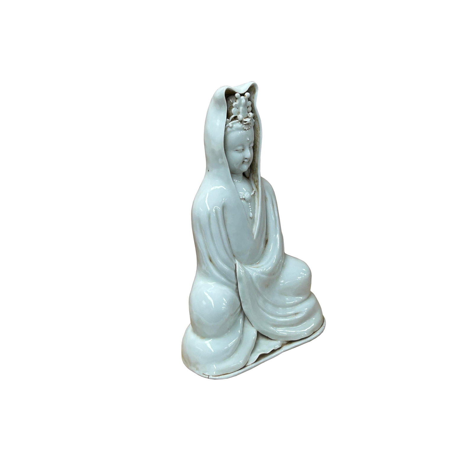 Dehua Blanc De Chine White GuanYin Bodhisattva Porcelain Statue - 7