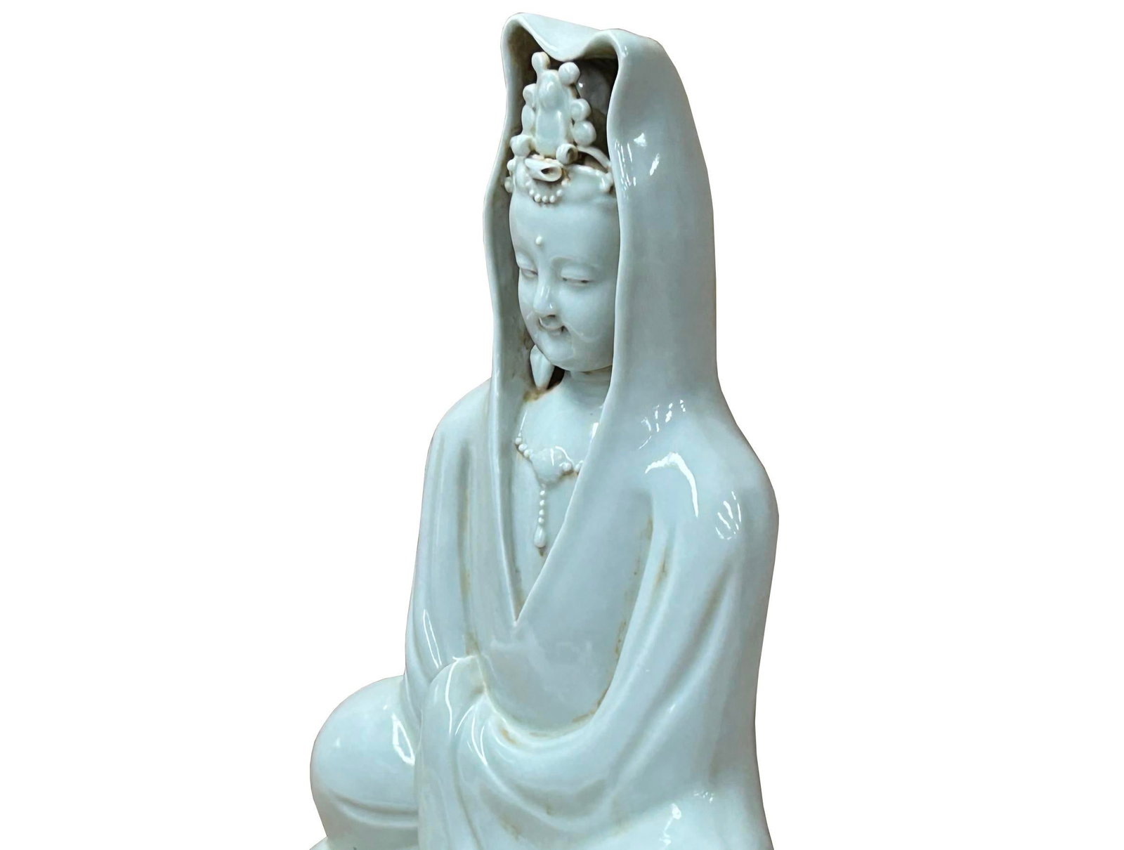 Dehua Blanc De Chine White GuanYin Bodhisattva Porcelain Statue - 9
