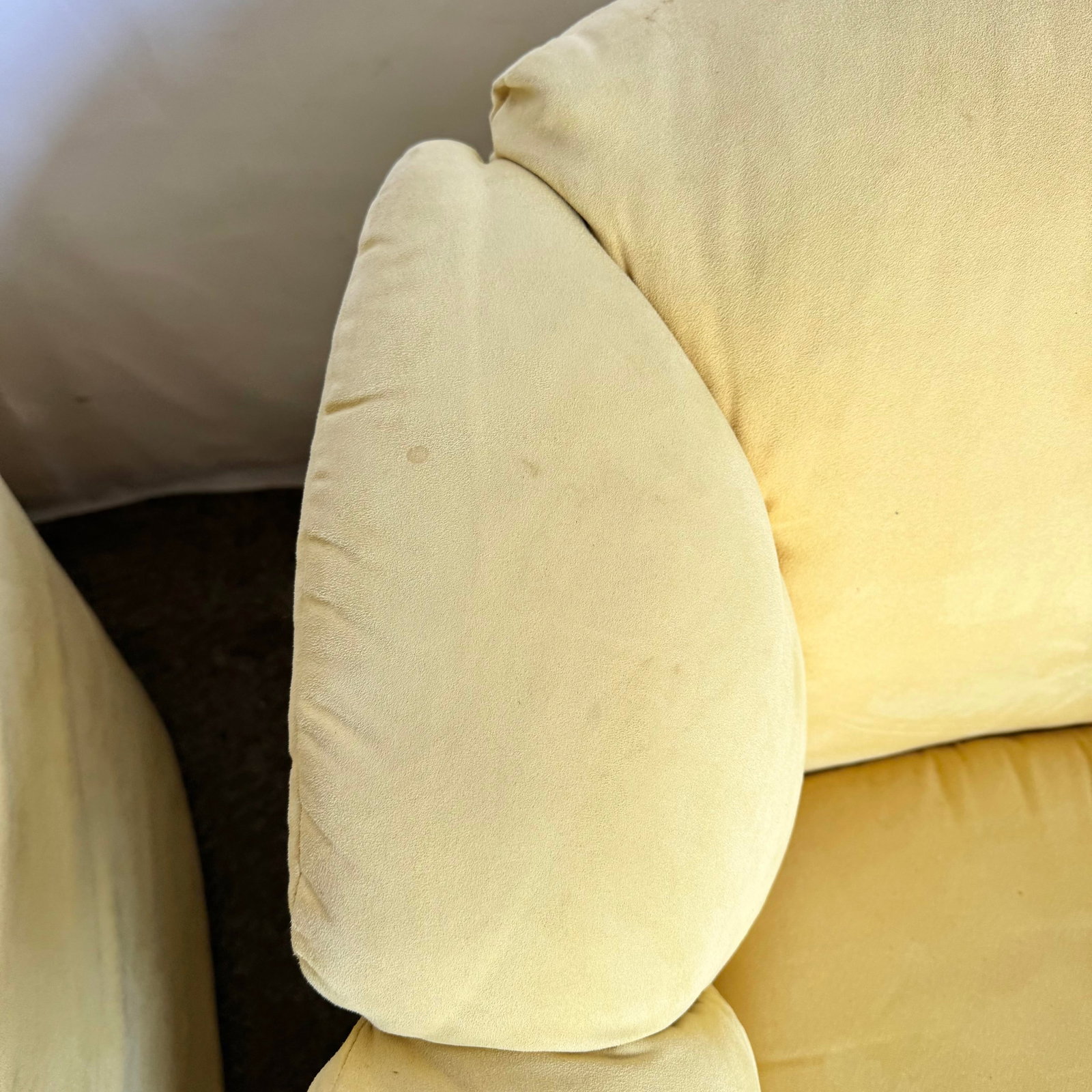 Vintage Postmodern Yellow Fabric Swivel Chairs - Pair - 11