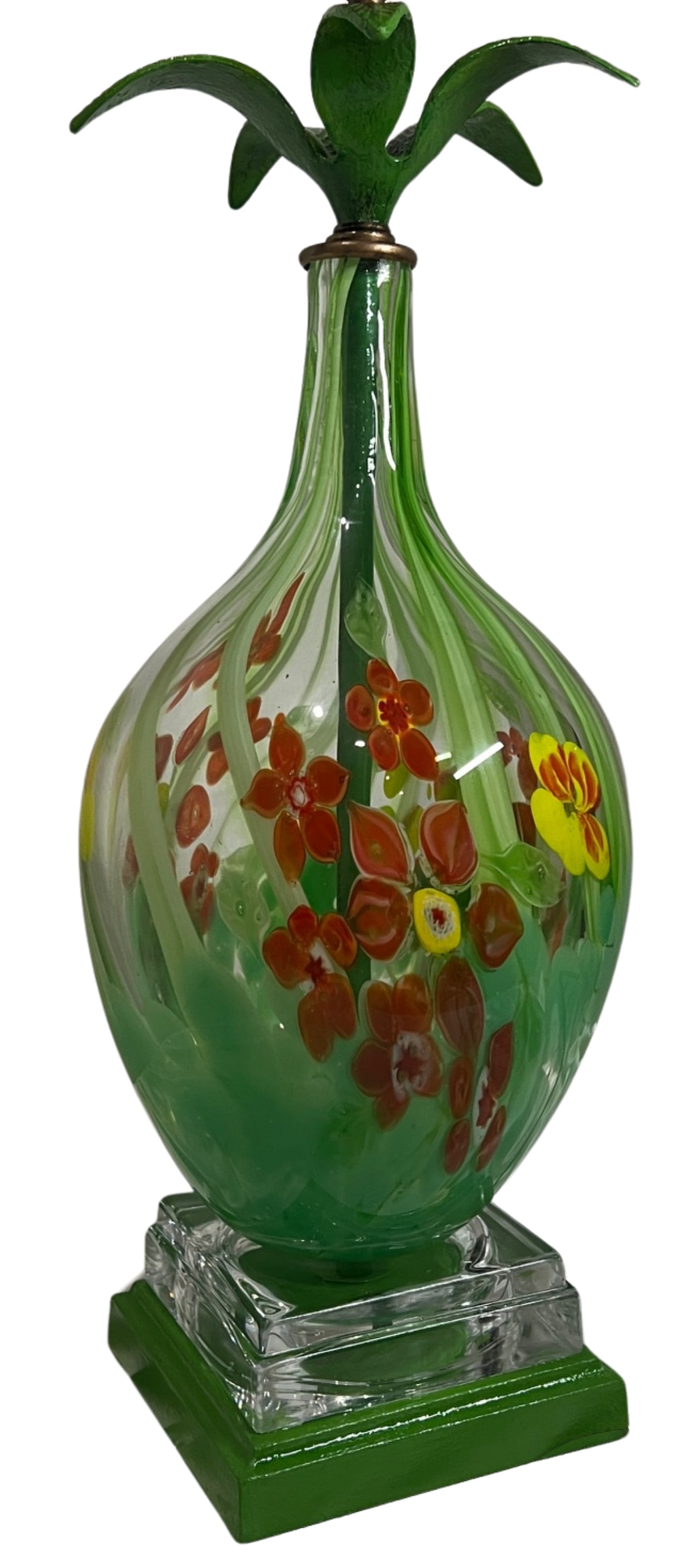 Art Glass Millefiori Floral Table Lamp - 5