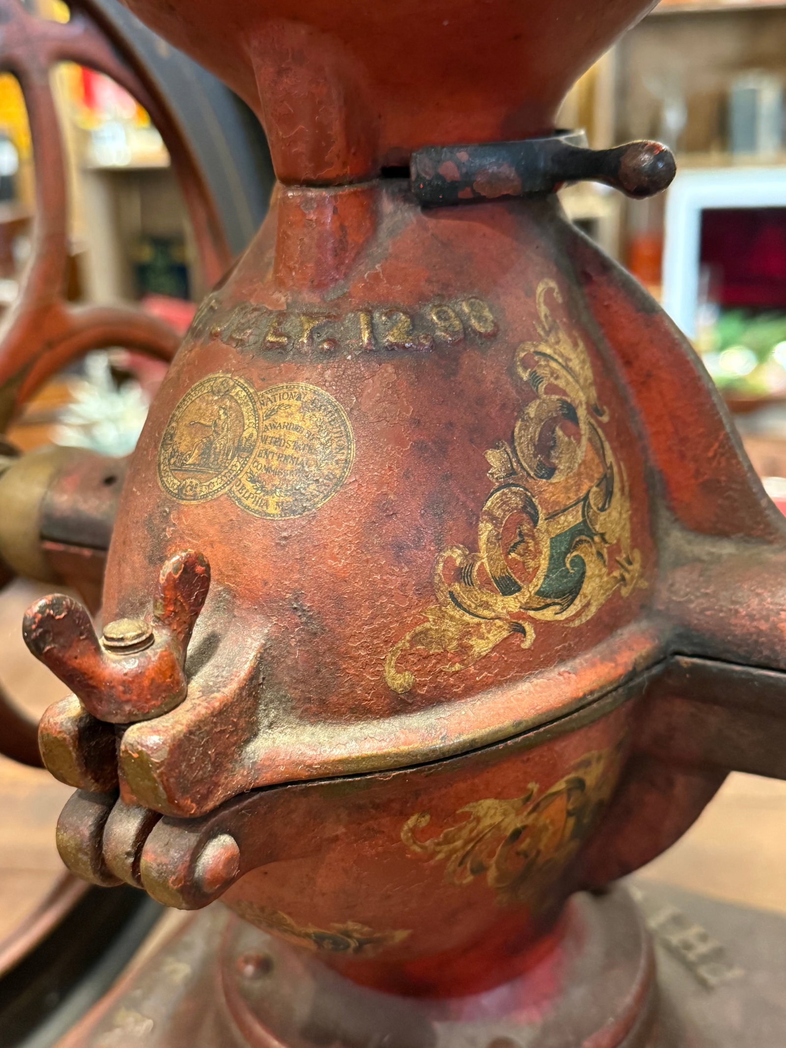 Antique Original Enterprise MFG Co. Cast Iron Coffee Grinder- Model No. 7 - 3