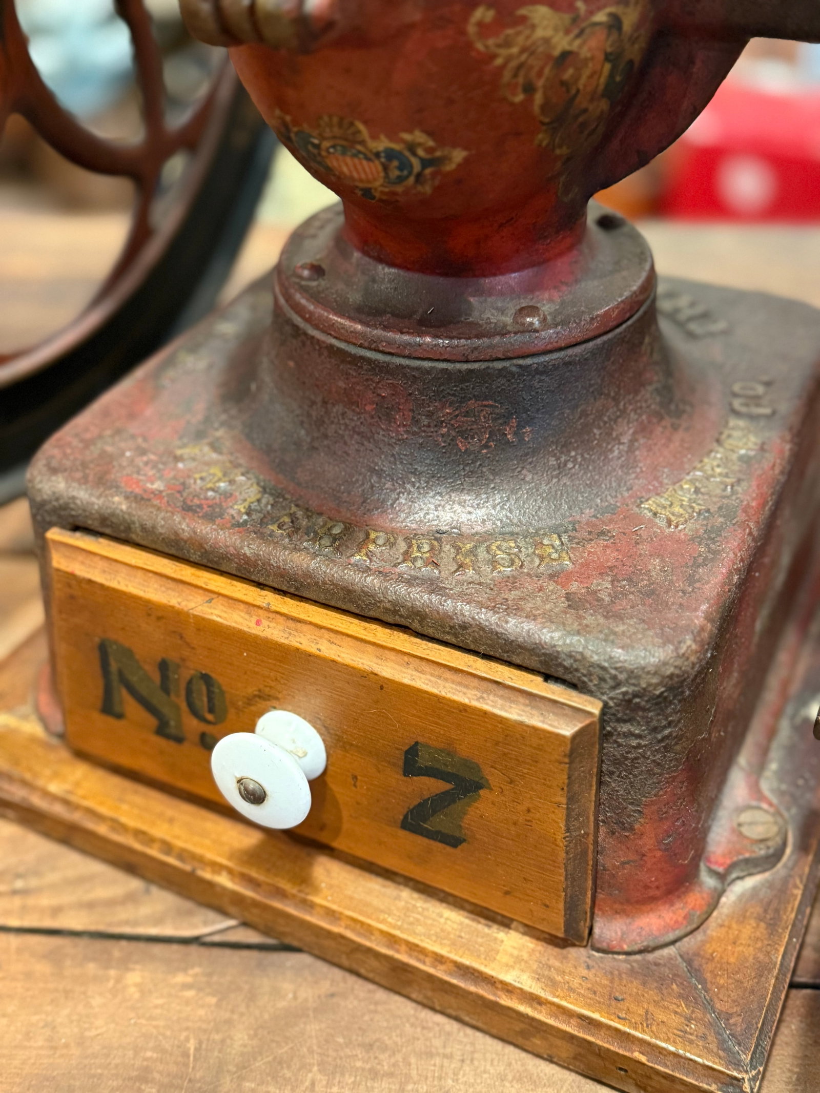 Antique Original Enterprise MFG Co. Cast Iron Coffee Grinder- Model No. 7 - 4