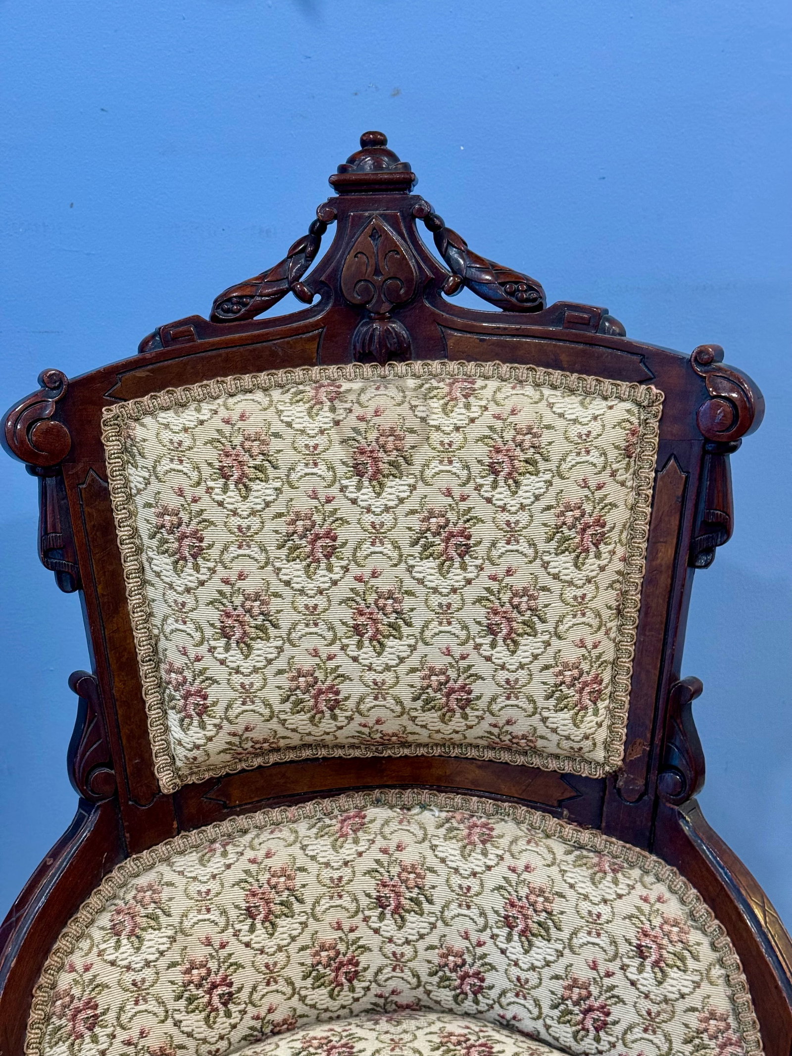 19th C Victorian Walnut Parlor Chairs, Set of Two - 12