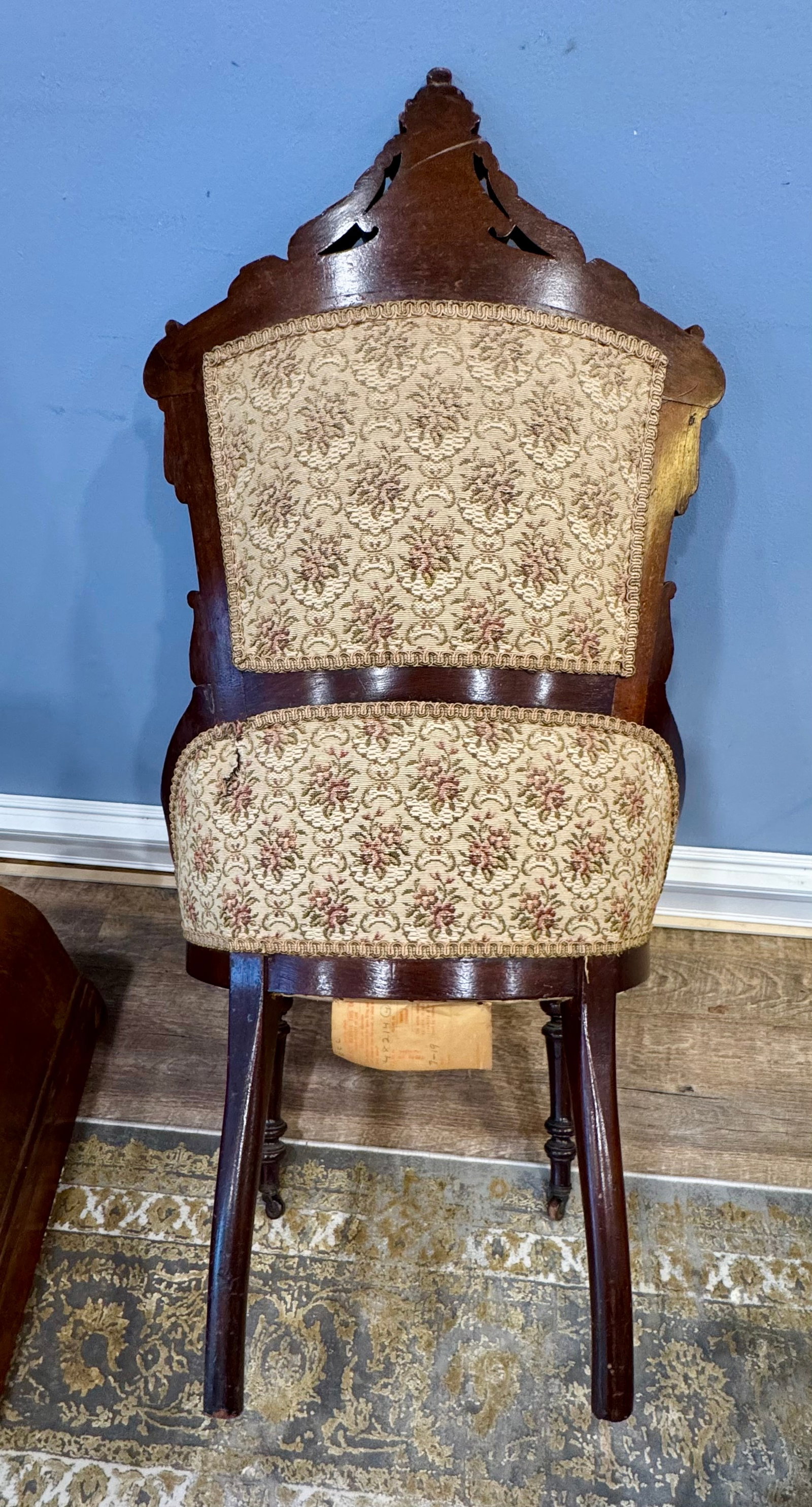 19th C Victorian Walnut Parlor Chairs, Set of Two - 14