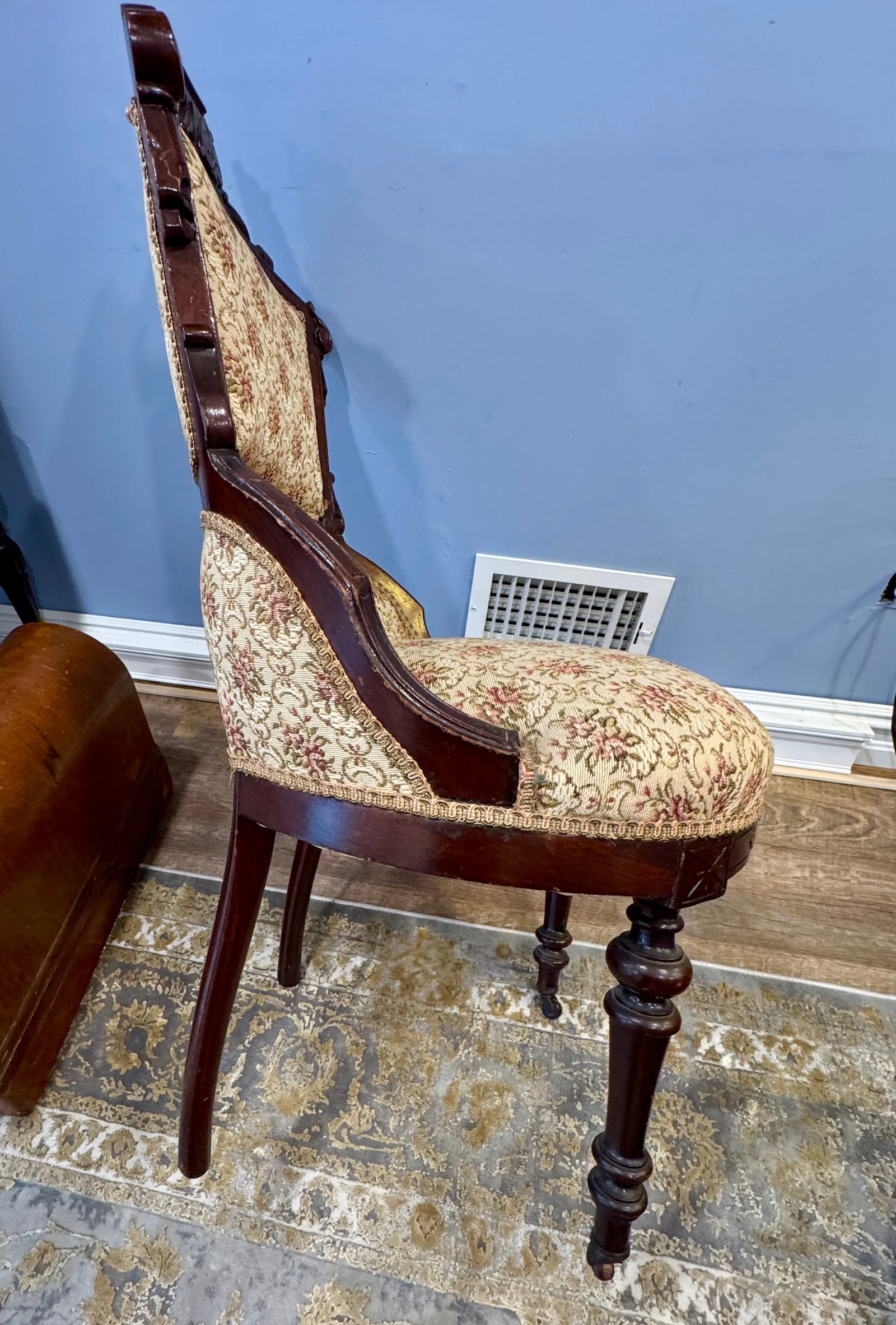 19th C Victorian Walnut Parlor Chairs, Set of Two - 8