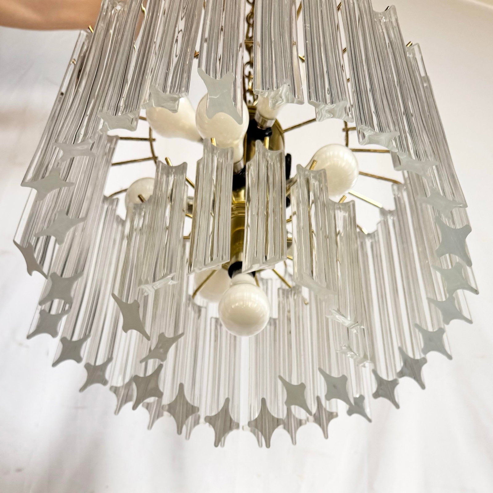 Art Deco Two Tear Lucite Chandelier - 4