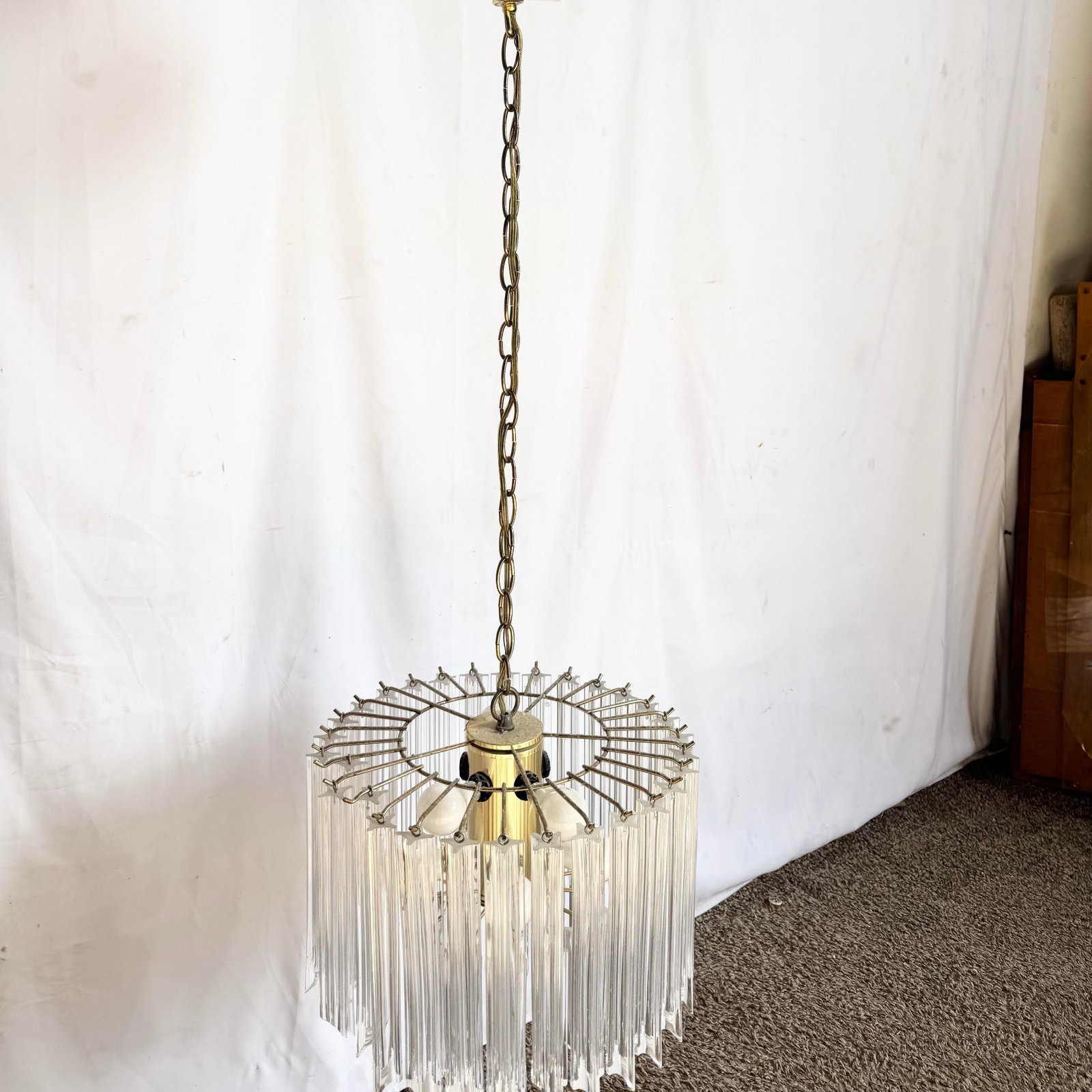 Art Deco Two Tear Lucite Chandelier - 6