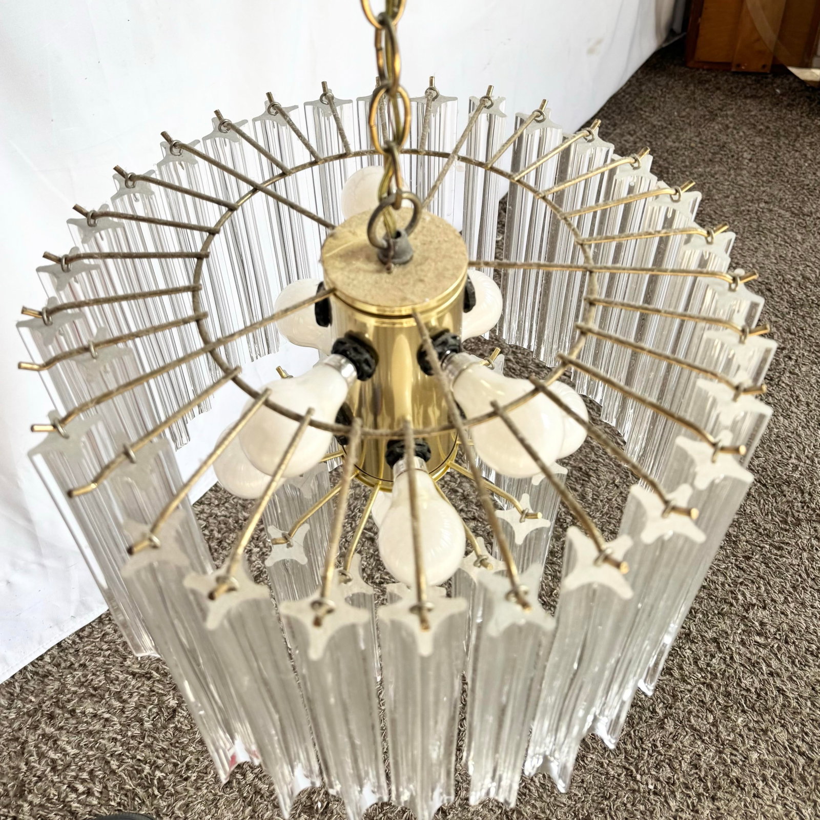 Art Deco Two Tear Lucite Chandelier - 8