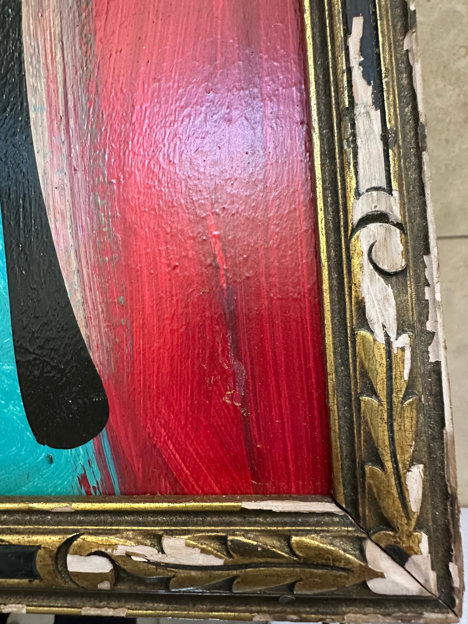 Original Peter Keil Abstract Portrait Painting Framed - 5
