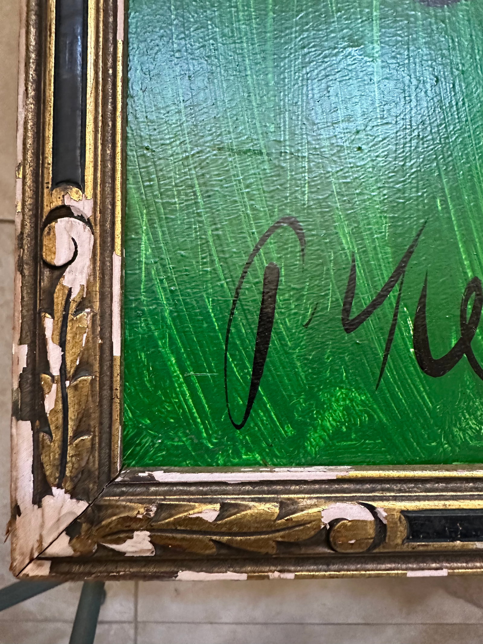 Original Peter Keil Abstract Portrait Painting Framed - 6