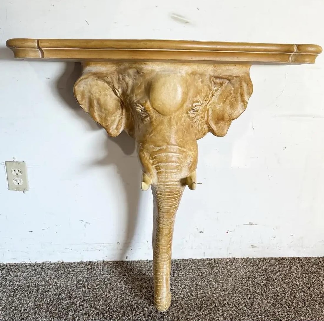 1970s Elephant Sconce Console Table by Chapman - 2