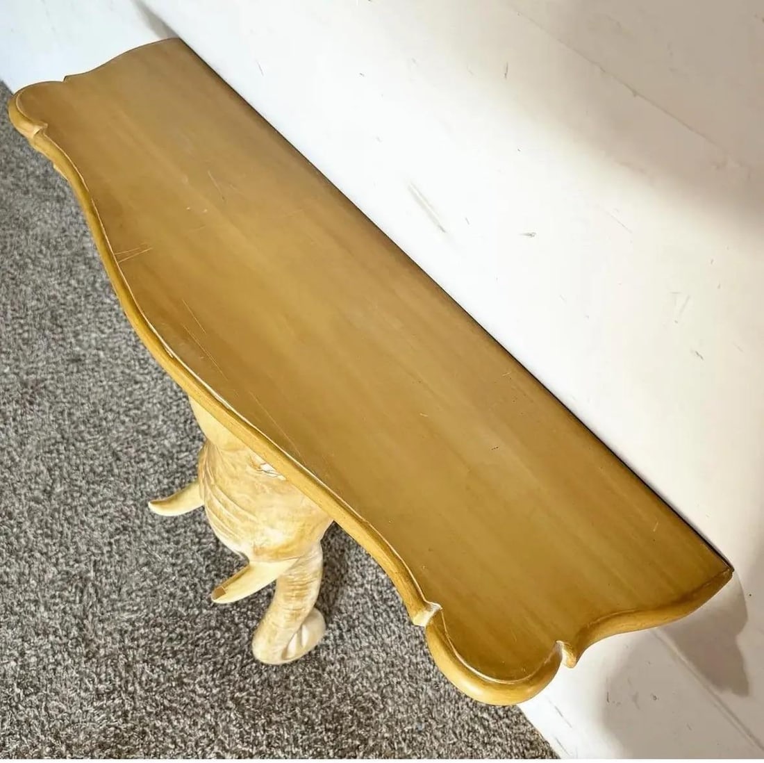 1970s Elephant Sconce Console Table by Chapman - 5