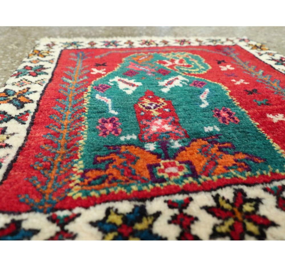 Galerie Shabab Collection Mid-20th Century Handmade Persian Shiraz Square Throw Rug - 3
