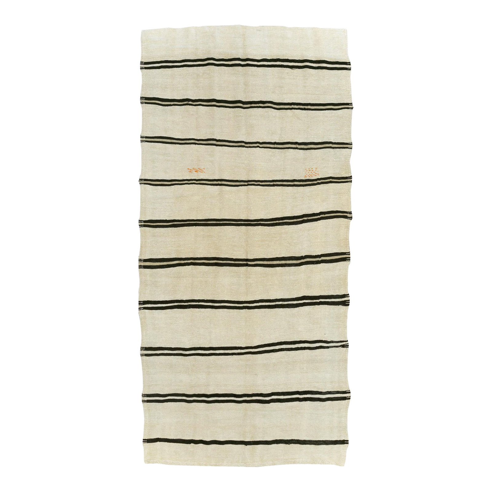 Galerie Shabab Collection Mid-20th Century Turkish Flatweave Kilim Gallery Rug: A vintage Turkish flatweave Kilim gallery rug handmade during the mid-20th century. Measures: 5' 4" x 10' 10". Condition: Alterations: Original Condition Unaltered Imperfections: Some Imperfections