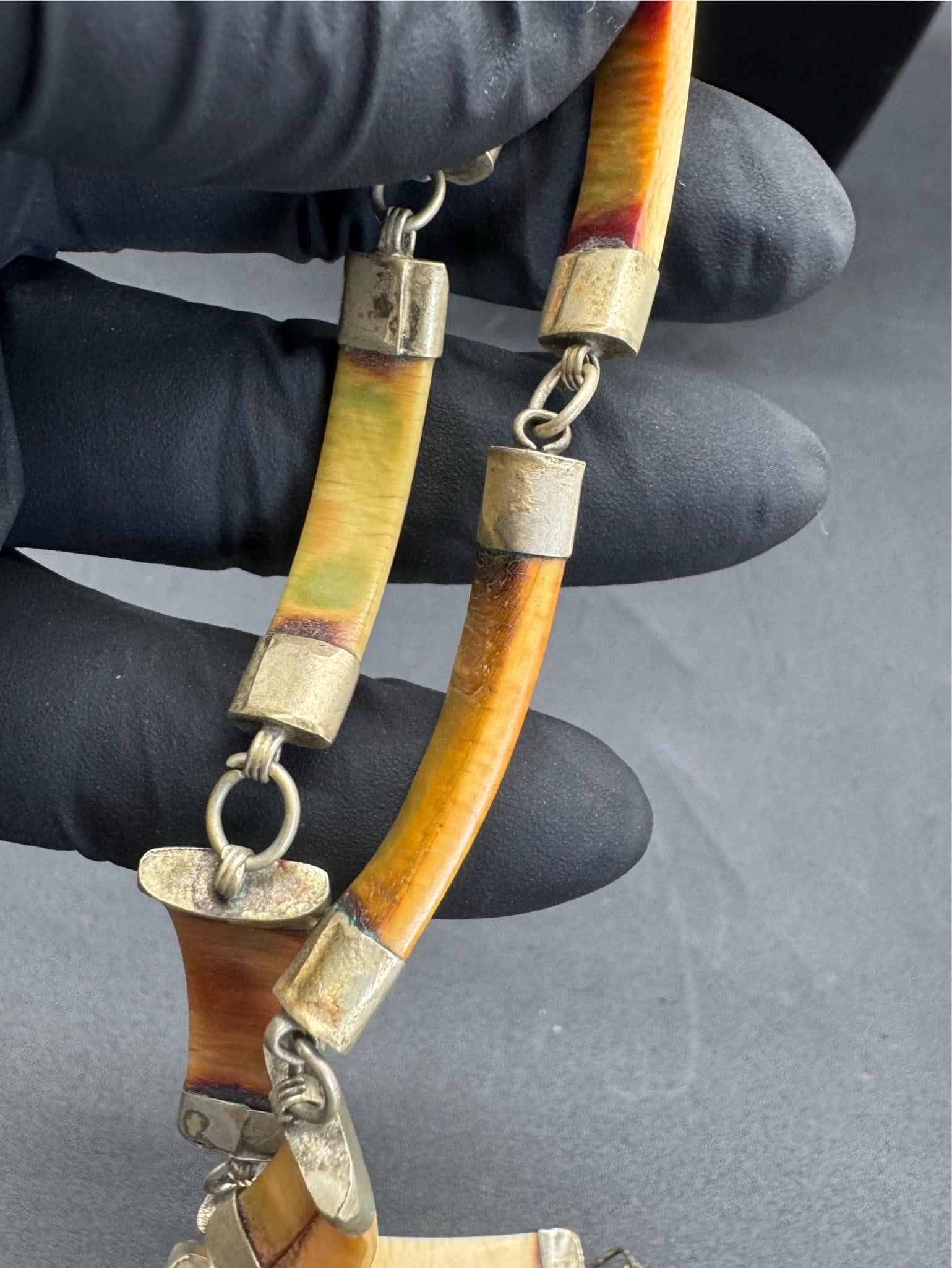 1960s African Wild Warthog Tusk Necklace - 12