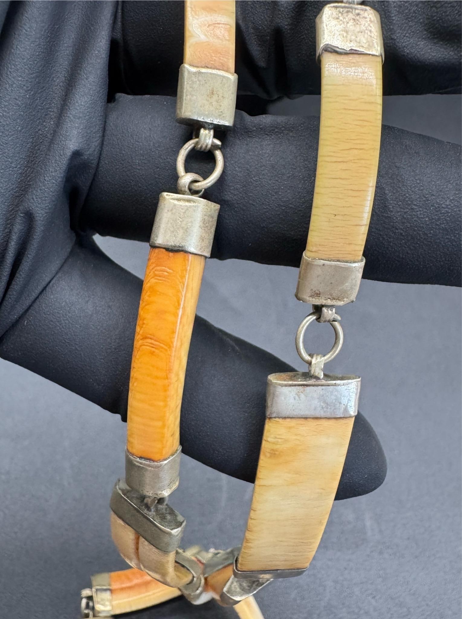 1960s African Wild Warthog Tusk Necklace - 13