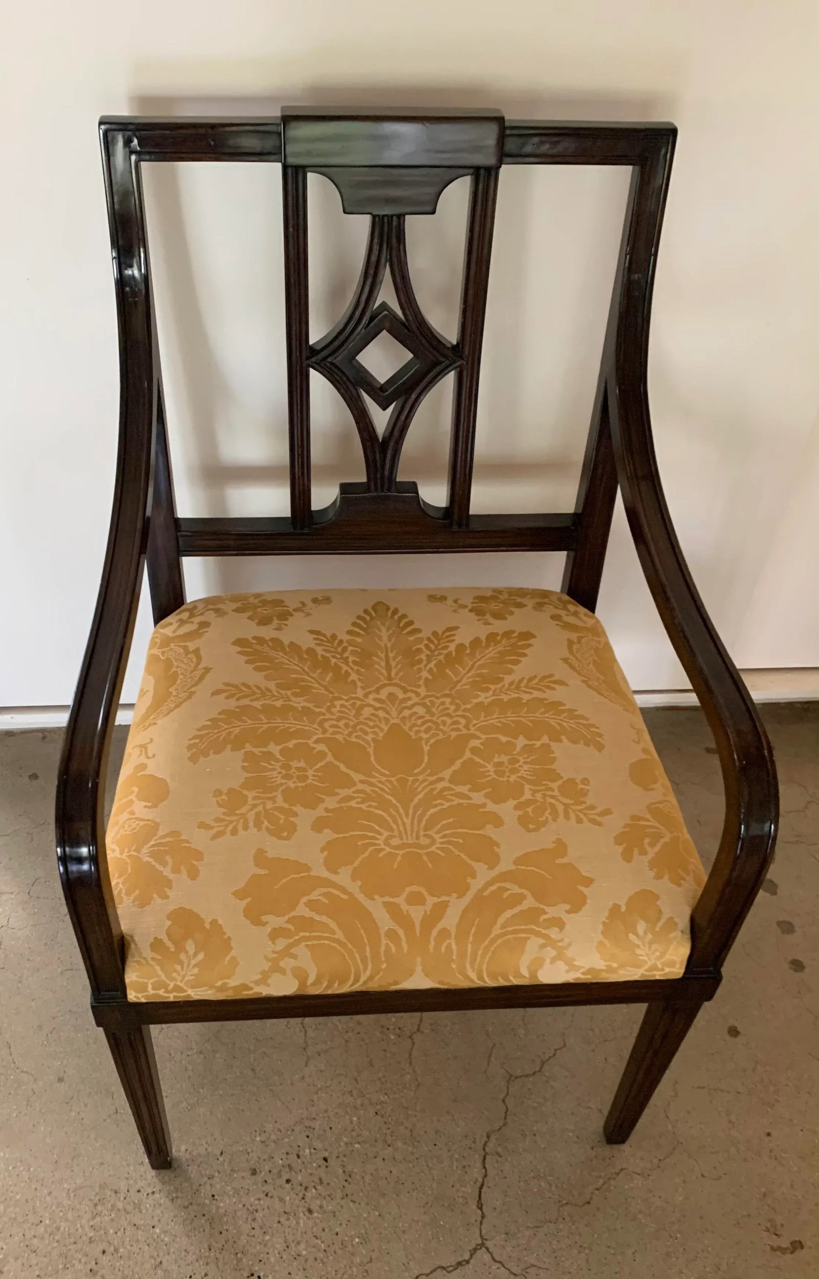 Hepplewhite Style Armchair With Fortuny Seat Cushion Fabric - 2