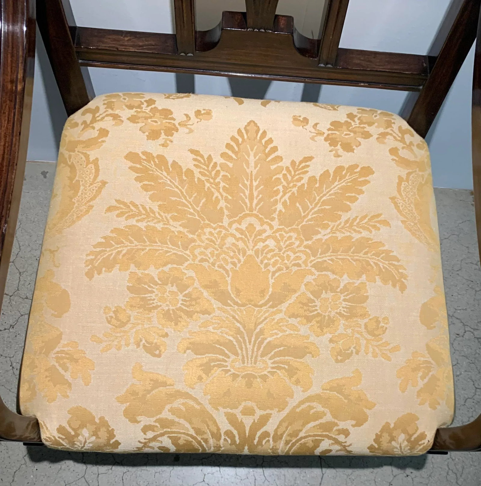 Hepplewhite Style Armchair With Fortuny Seat Cushion Fabric - 6