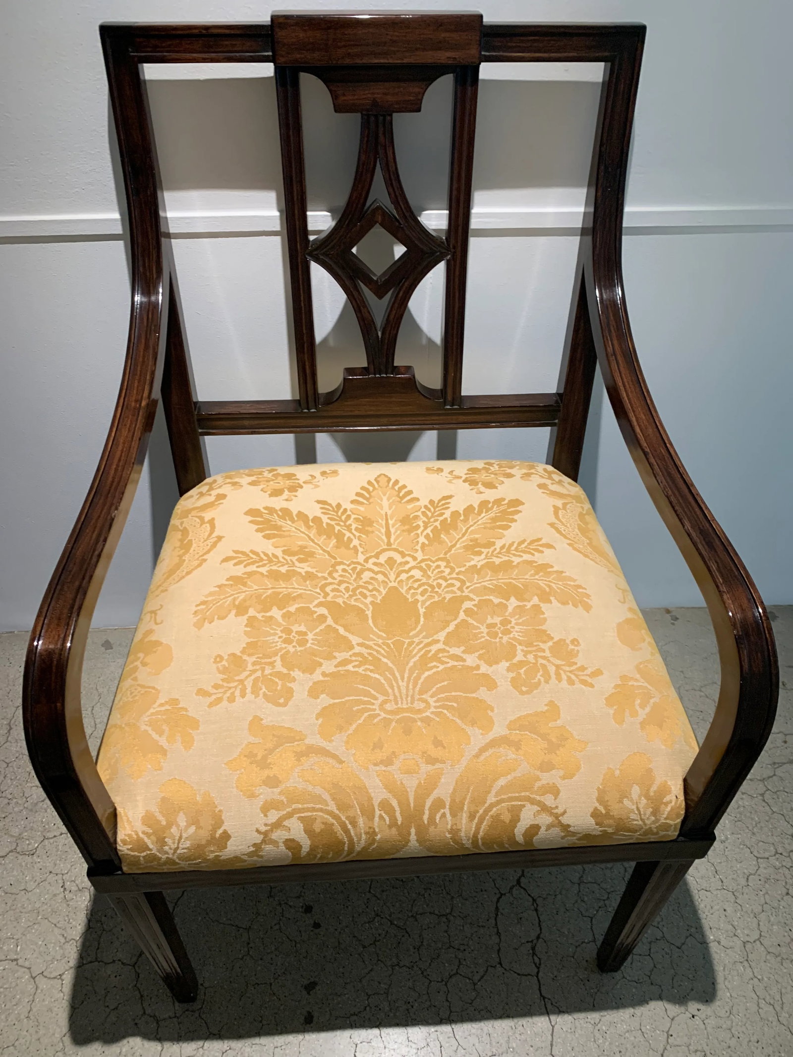 Hepplewhite Style Armchair With Fortuny Seat Cushion Fabric - 7
