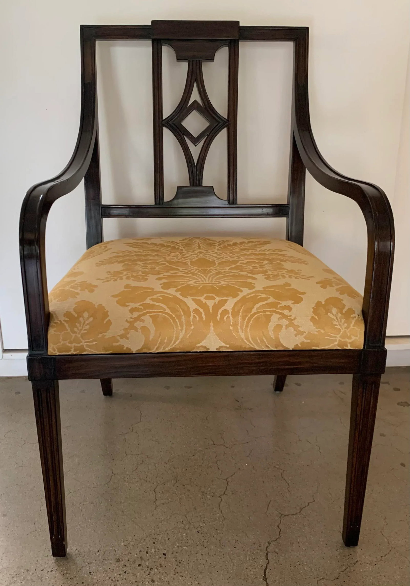 Hepplewhite Style Armchair With Fortuny Seat Cushion Fabric - 9
