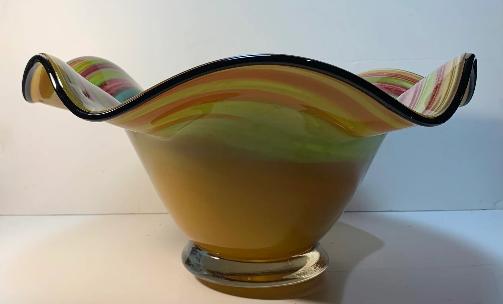 Multicolor Art Glass Decorative Centerpiece Bowl - 10