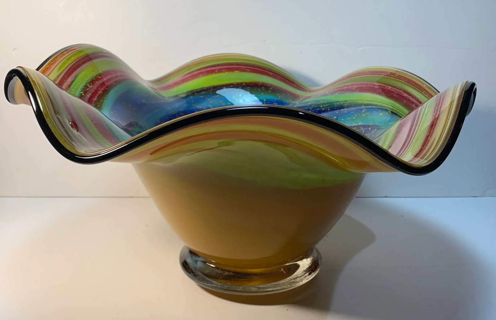Multicolor Art Glass Decorative Centerpiece Bowl - 12