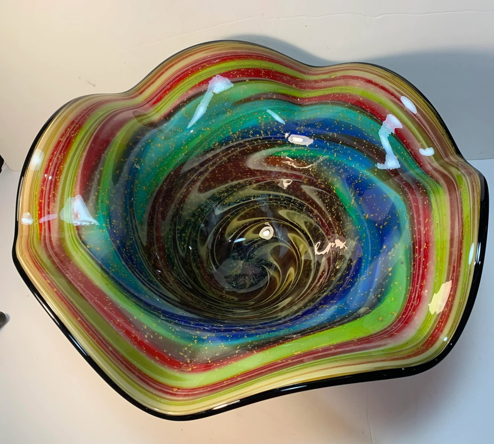 Multicolor Art Glass Decorative Centerpiece Bowl - 2