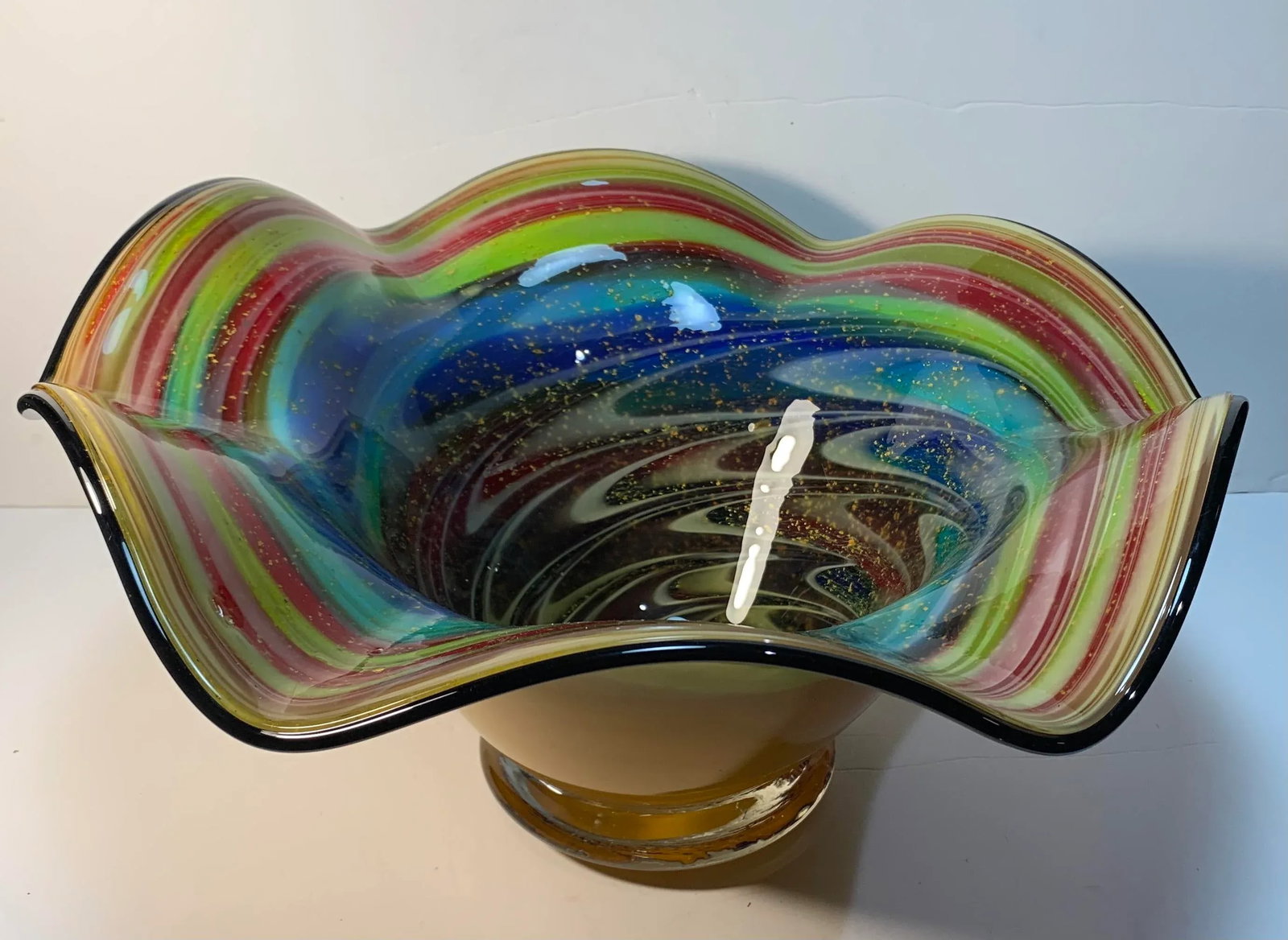 Multicolor Art Glass Decorative Centerpiece Bowl - 3