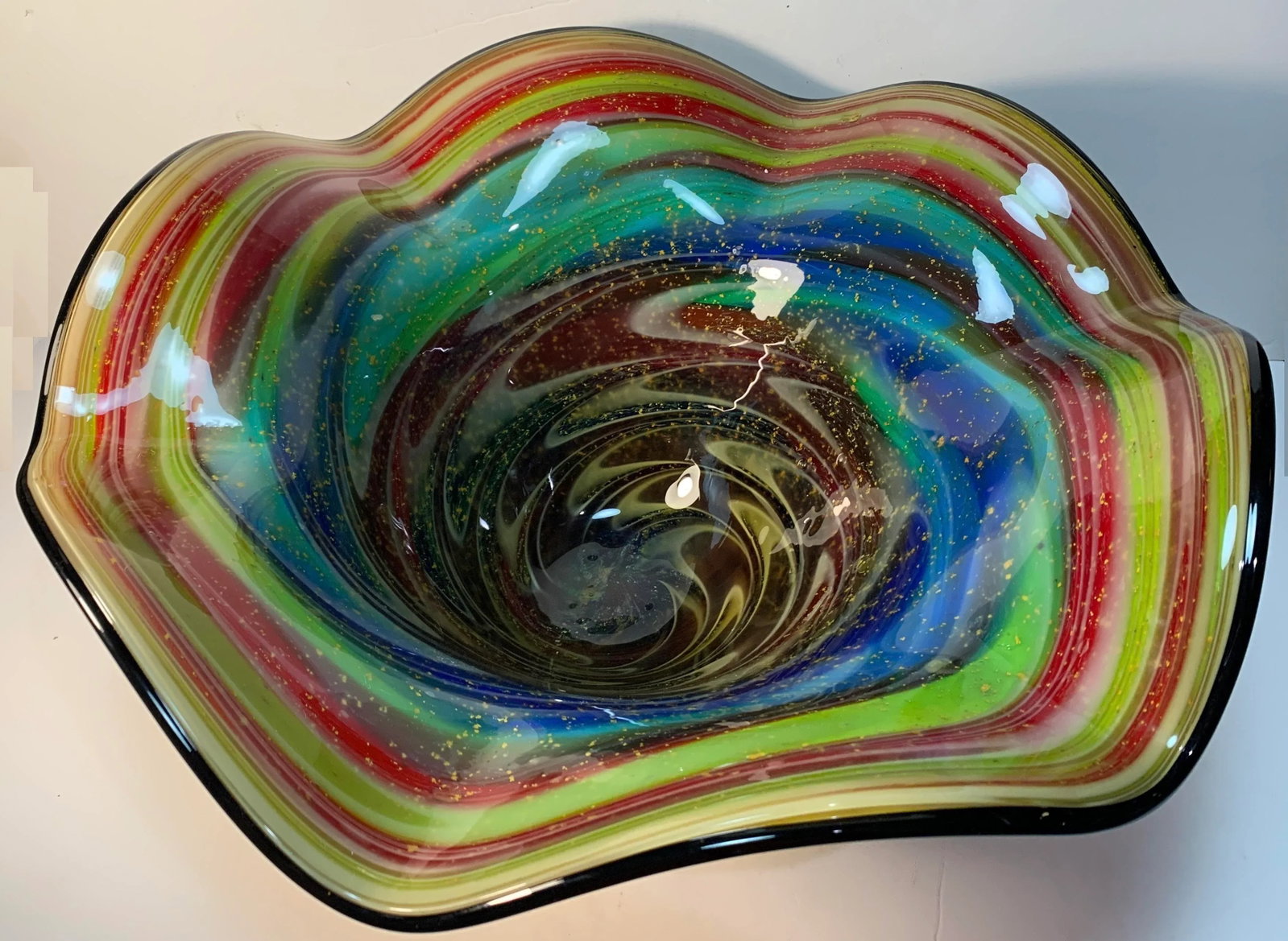 Multicolor Art Glass Decorative Centerpiece Bowl - 5
