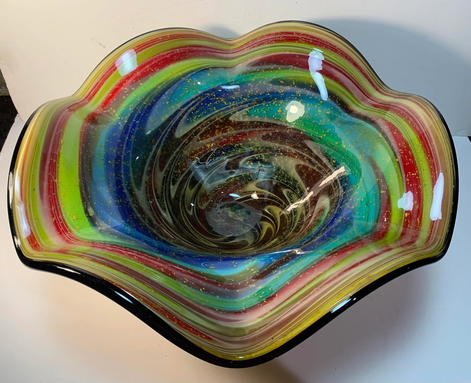 Multicolor Art Glass Decorative Centerpiece Bowl - 6