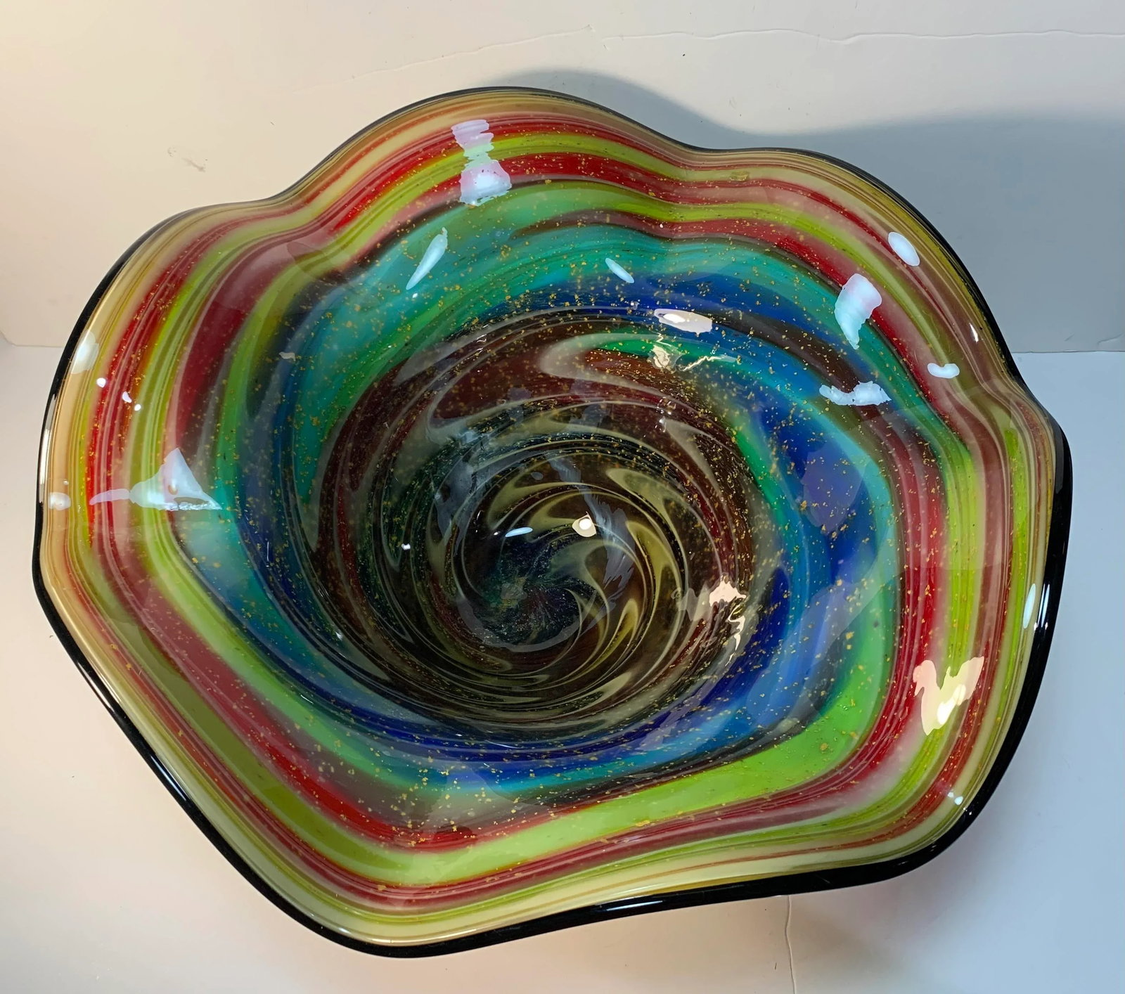 Multicolor Art Glass Decorative Centerpiece Bowl - 7